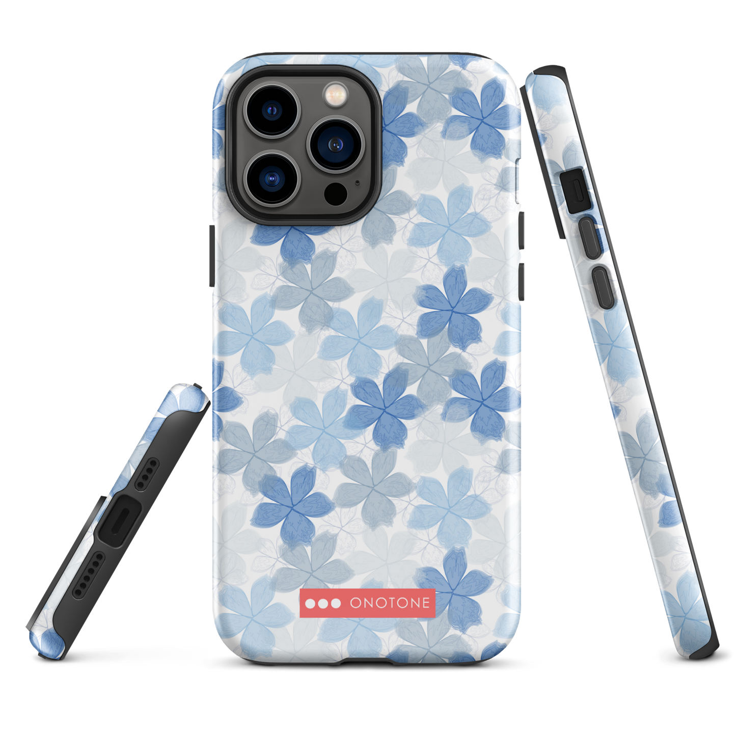 Japanese design indigo iPhone® Case with floral patterns