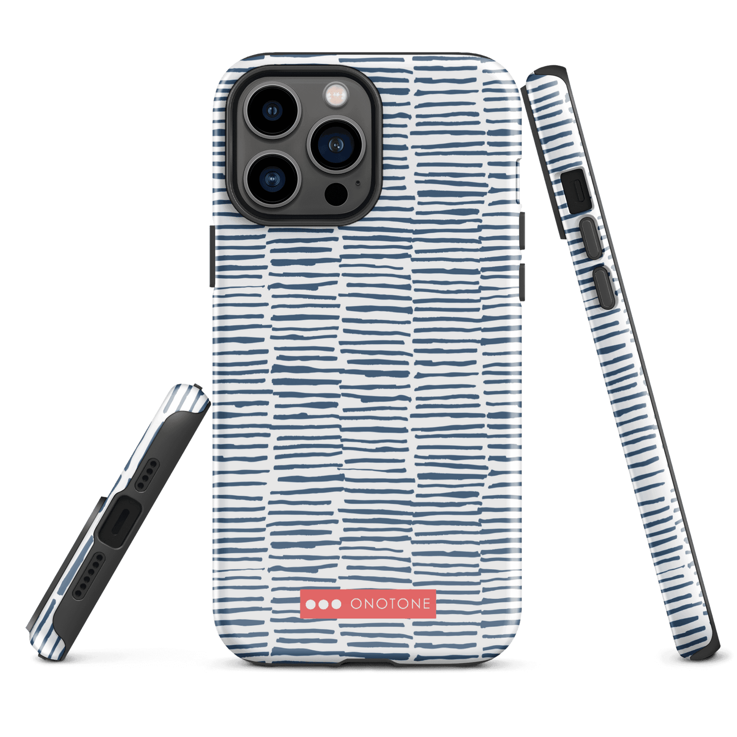 Japanese design indigo iPhone® Case with blue lines (IND-029)