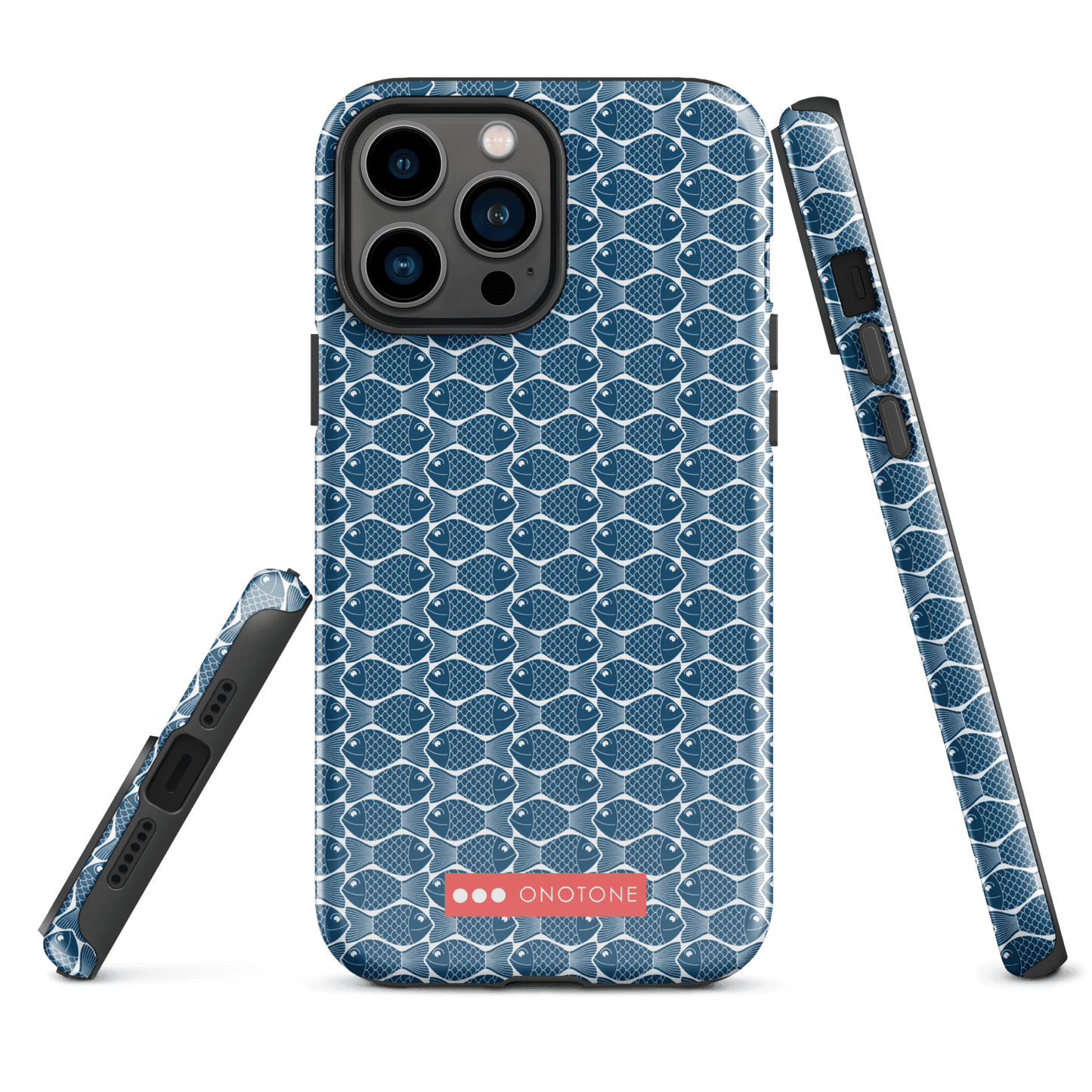 Japanese iPhone® Case with traditional Indigo fish patterns (IND-048)