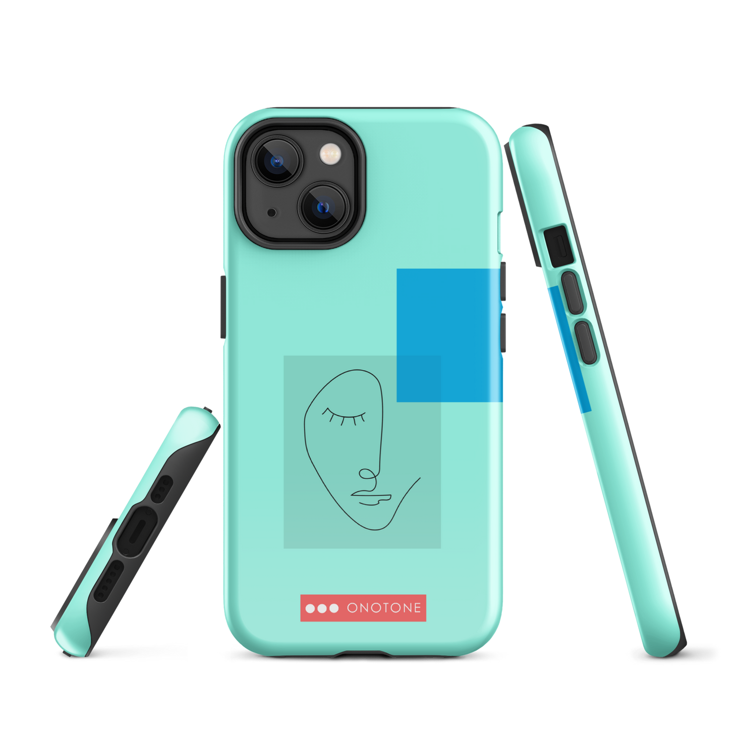 Dual Layer blue modern iPhone® Case