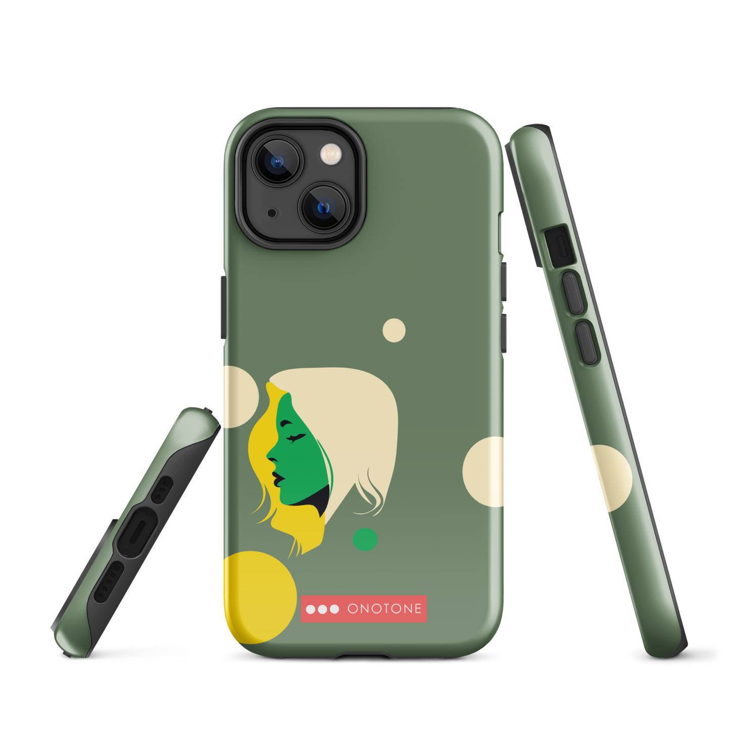 Dual Layer green modern iPhone® Case