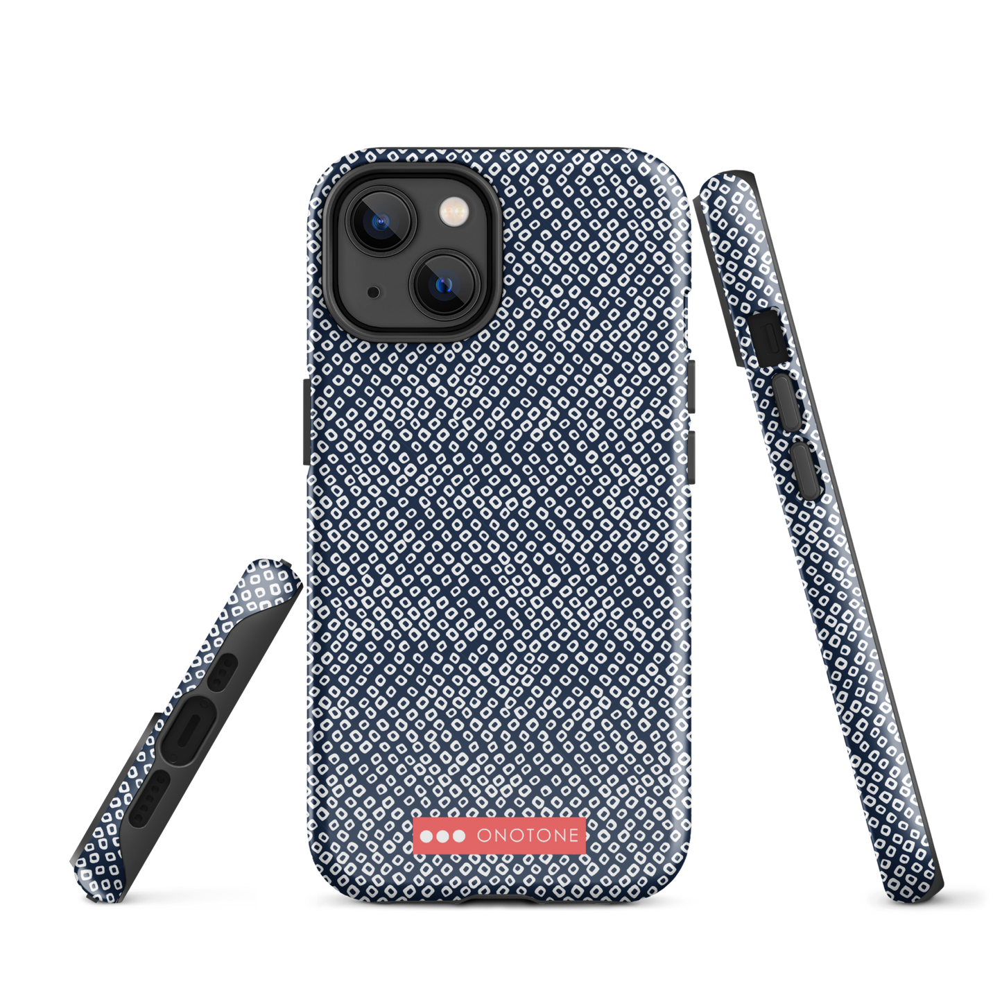 Japanese design indigo iPhone® Case with dotted patterns