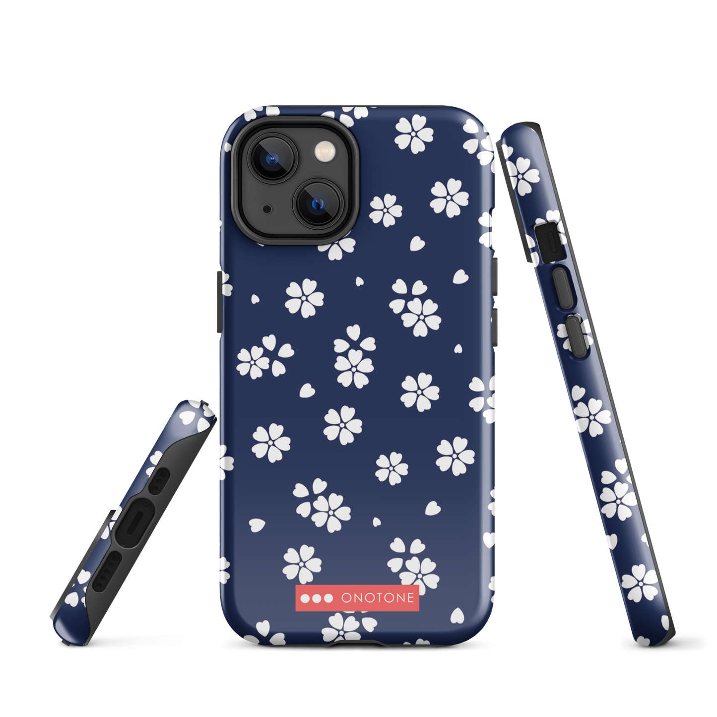 Japanese design indigo iPhone® Case with blue sakura patterns