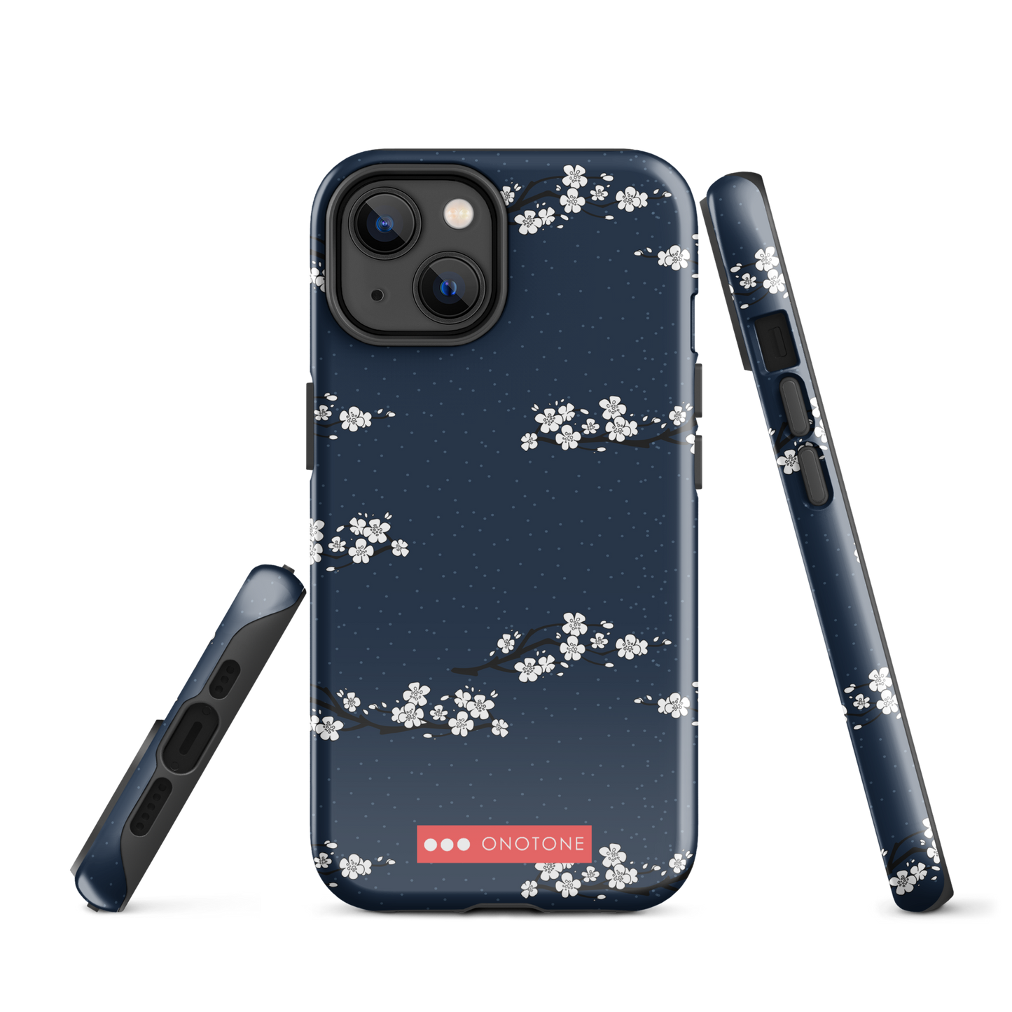 Japanese design indigo iPhone® Case with cherry blossoms