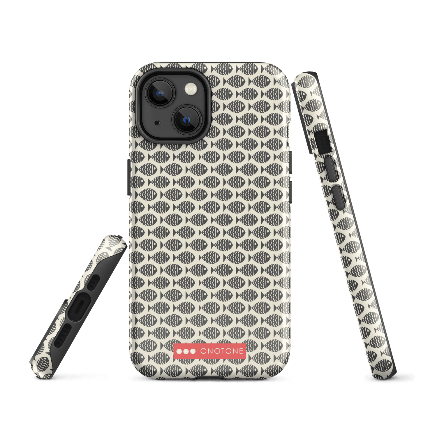 Japanese design indigo iPhone® Case with fish patterns (IND-022)