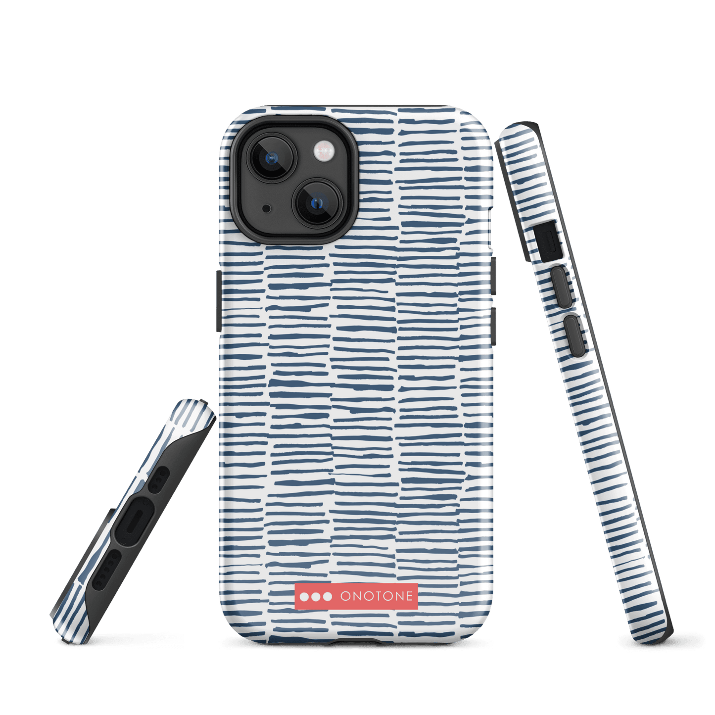 Japanese design indigo iPhone® Case with blue lines (IND-029)