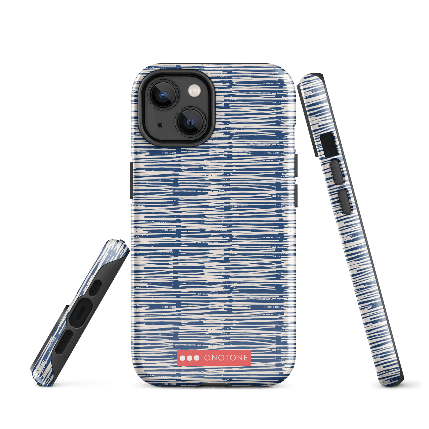 Japanese design indigo iPhone® Case with blue patterns (IND-032)