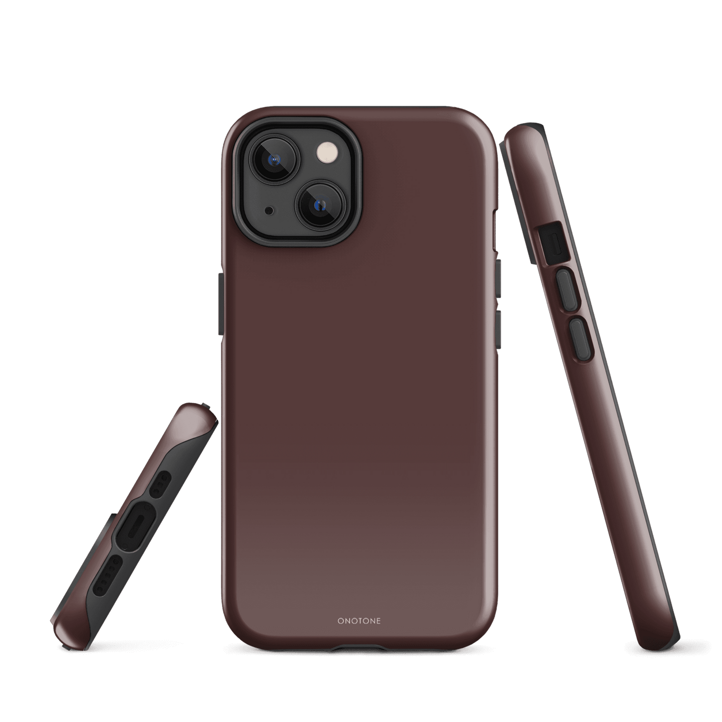 GRAY MINIMALIST IPHONE® CASE - PANTONE® BITTER CHOCOLATE