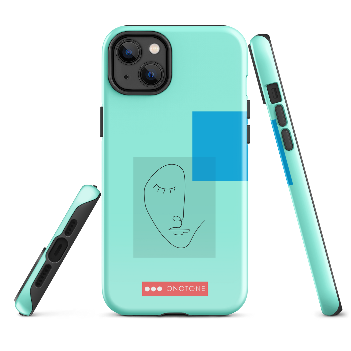 Dual Layer blue modern iPhone® Case