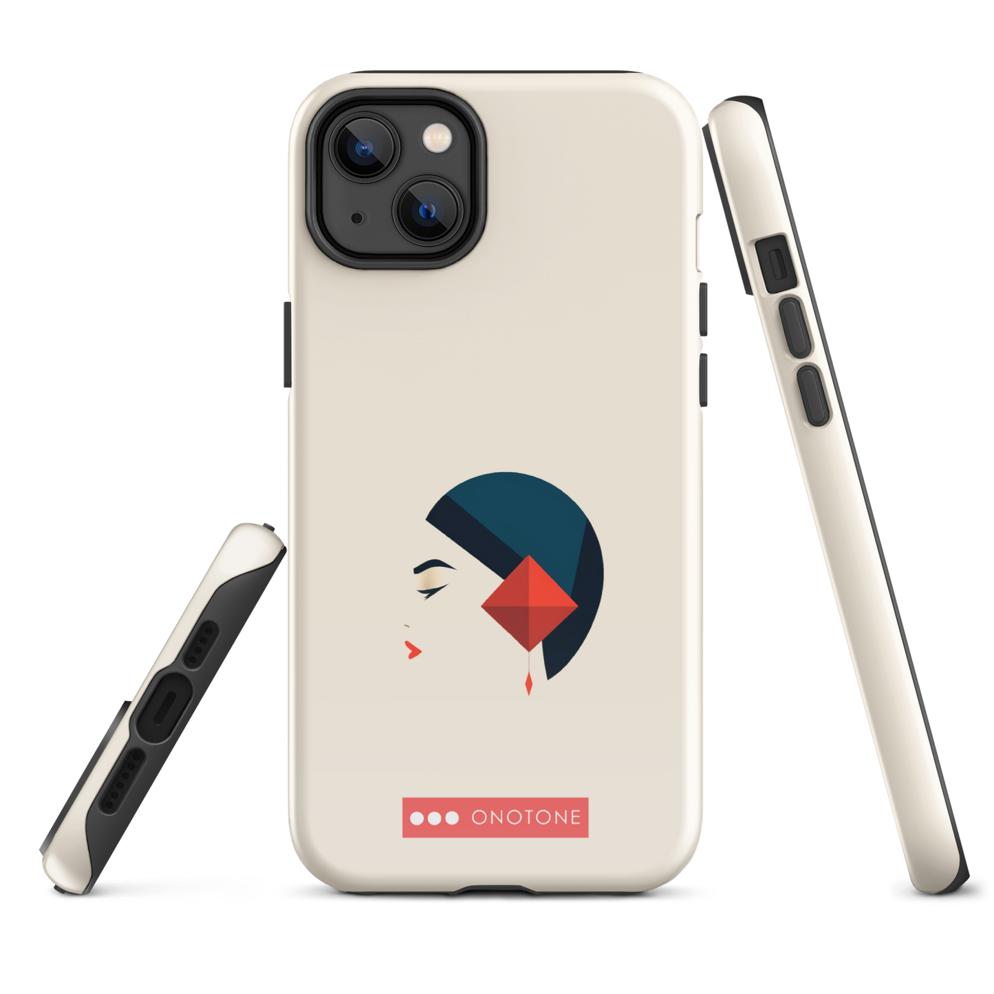 Dual Layer white modern iPhone® Case