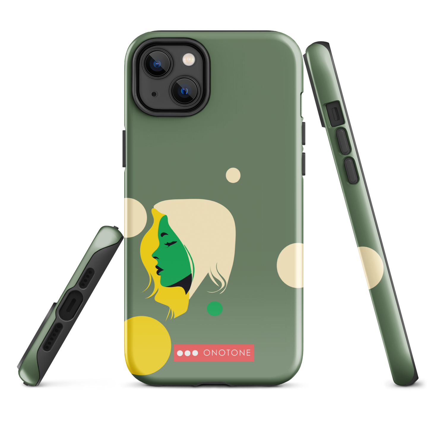 Dual Layer green modern iPhone® Case