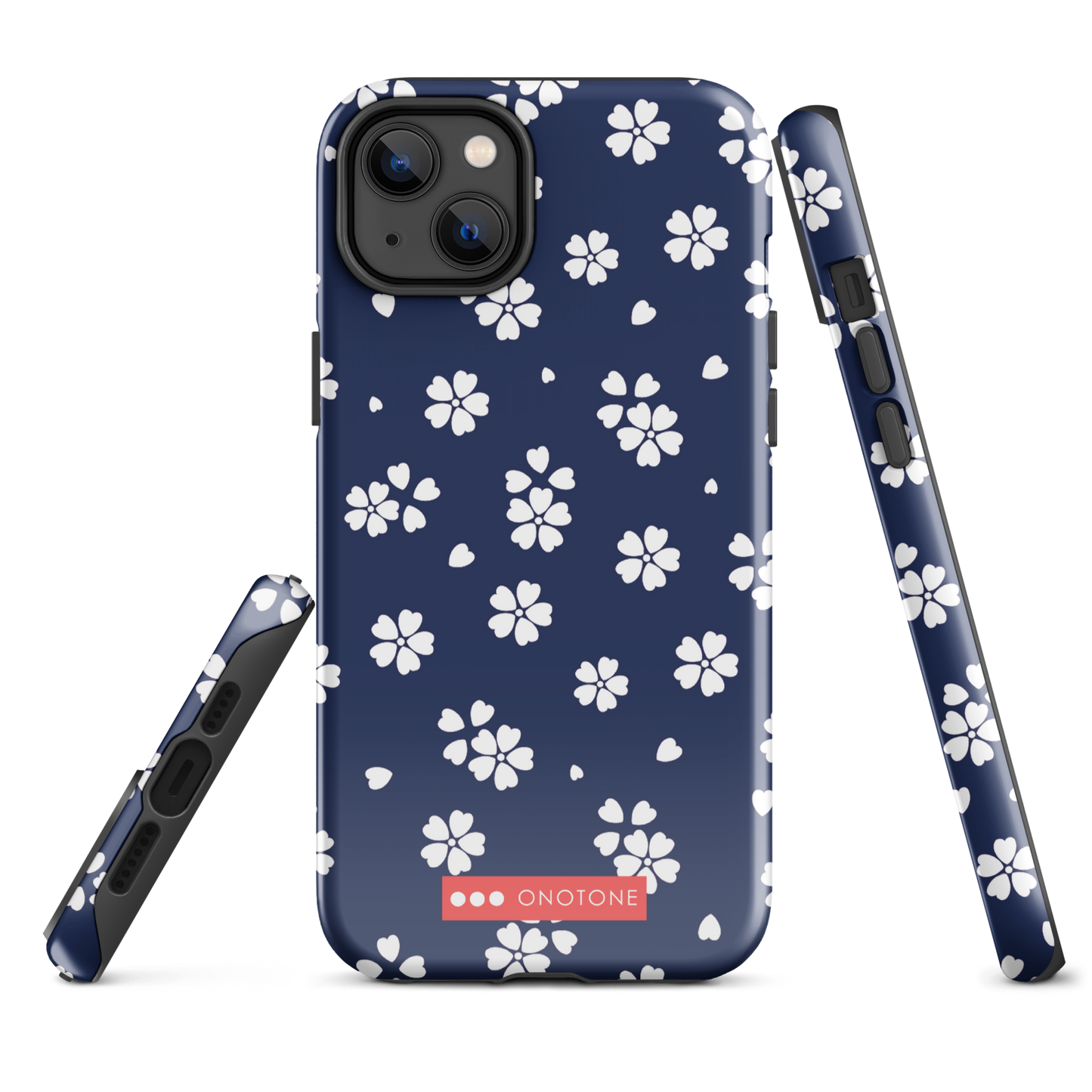 Japanese design indigo iPhone® Case with blue sakura patterns