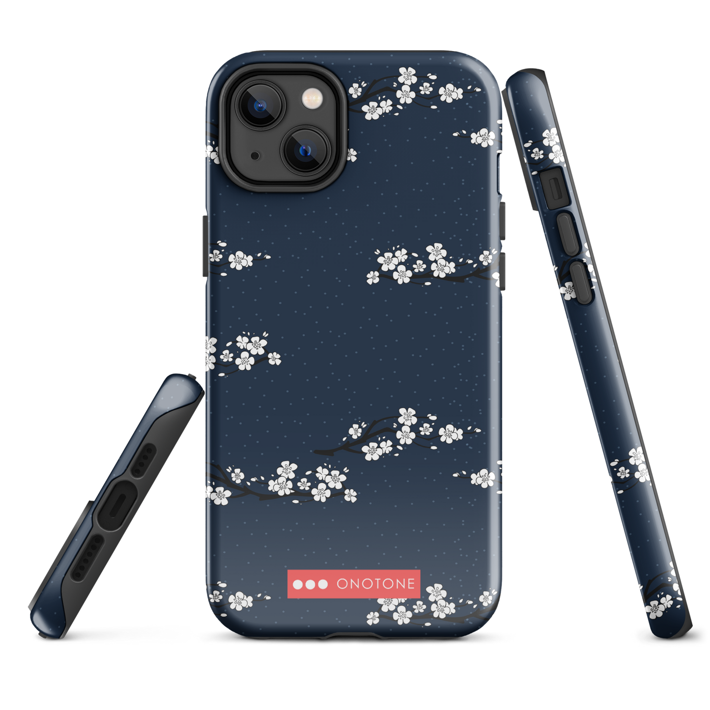 Japanese design indigo iPhone® Case with cherry blossoms