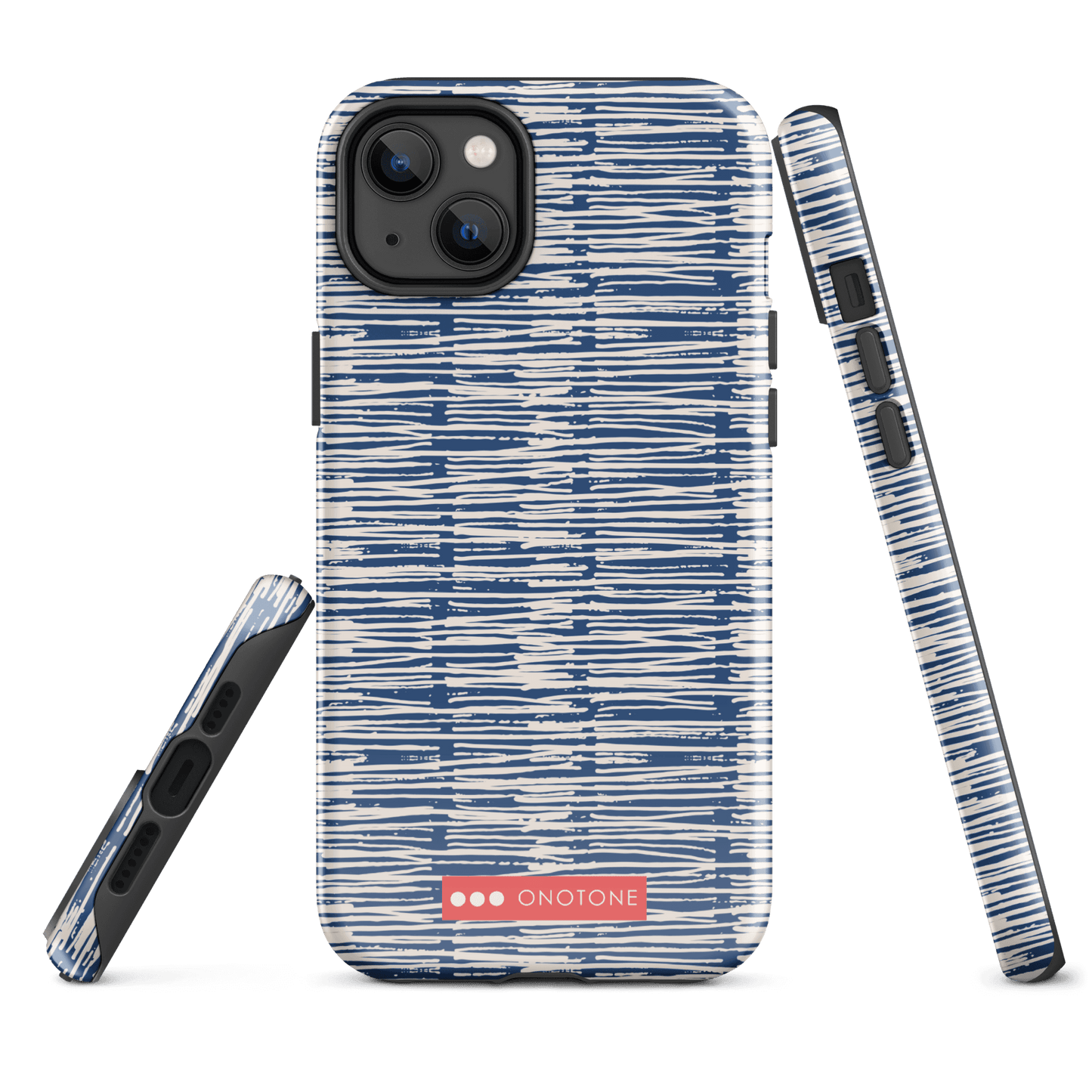 Japanese design indigo iPhone® Case with blue patterns (IND-032)