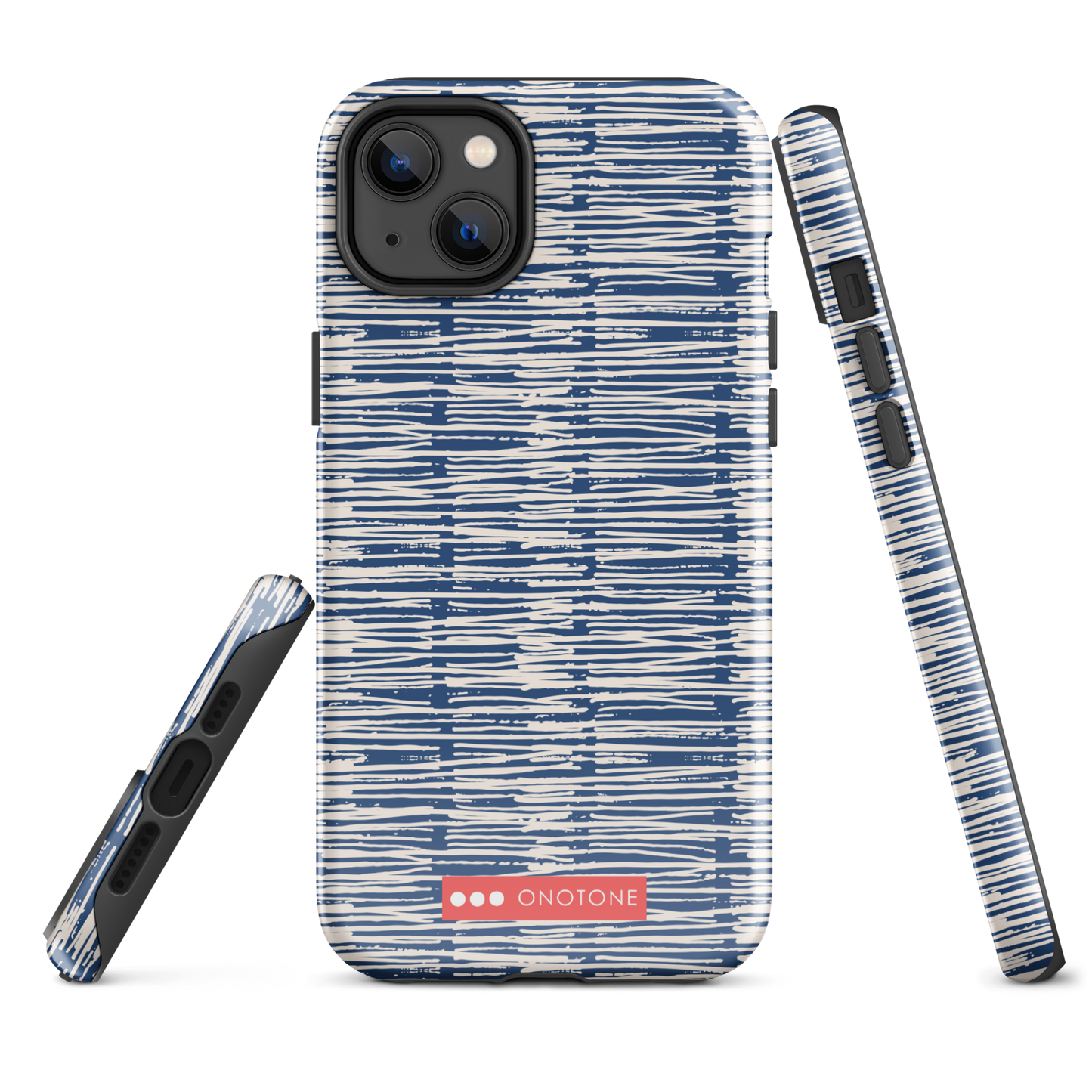Japanese design indigo iPhone® Case with bluepatterns