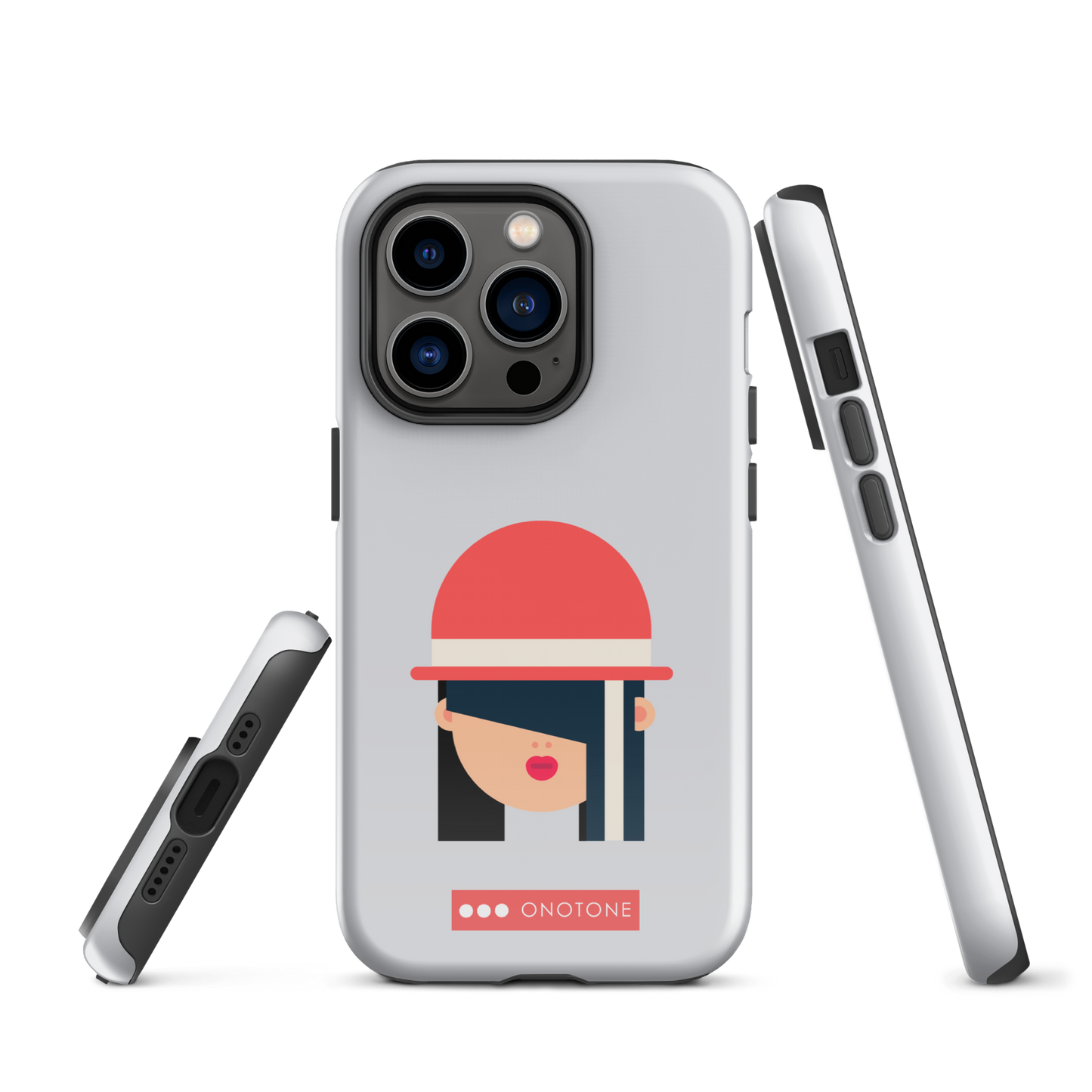 Dual Layer white modern iPhone® Case