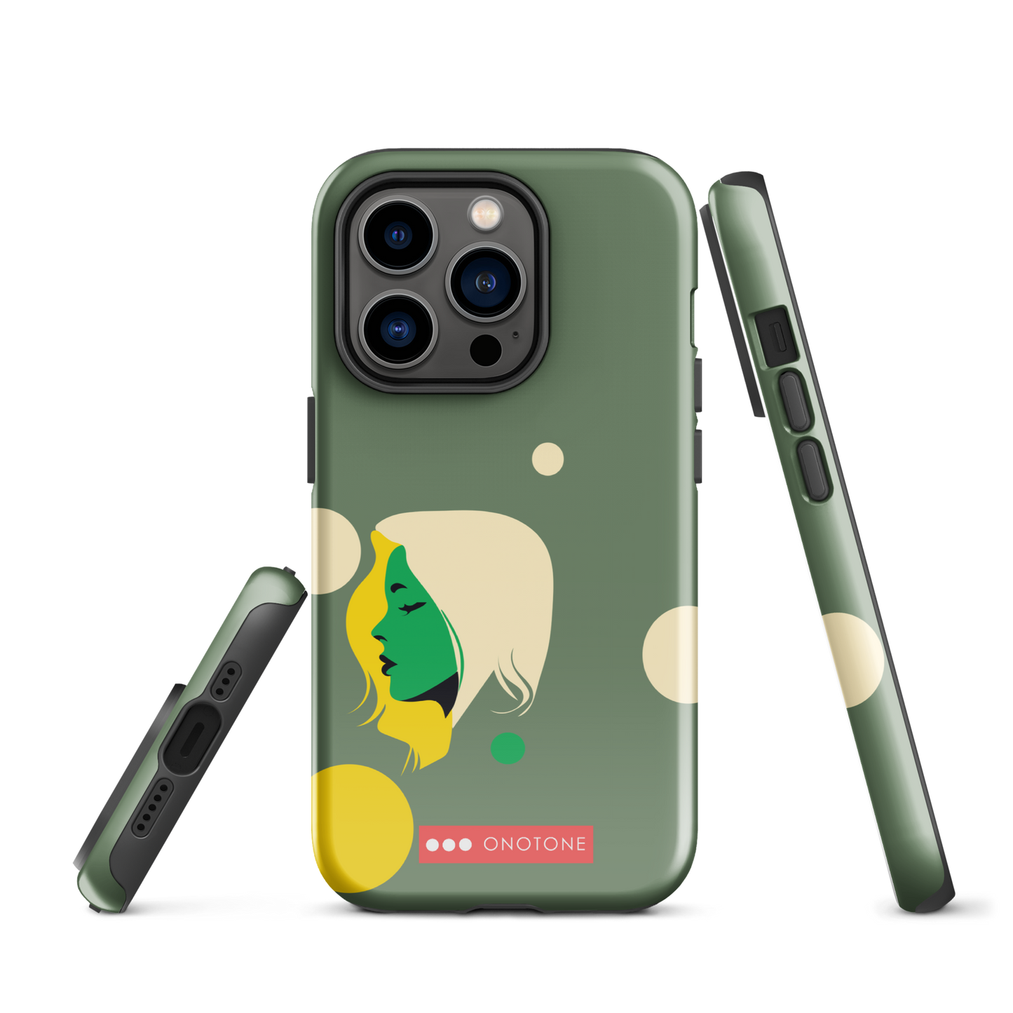 Dual Layer green modern iPhone® Case