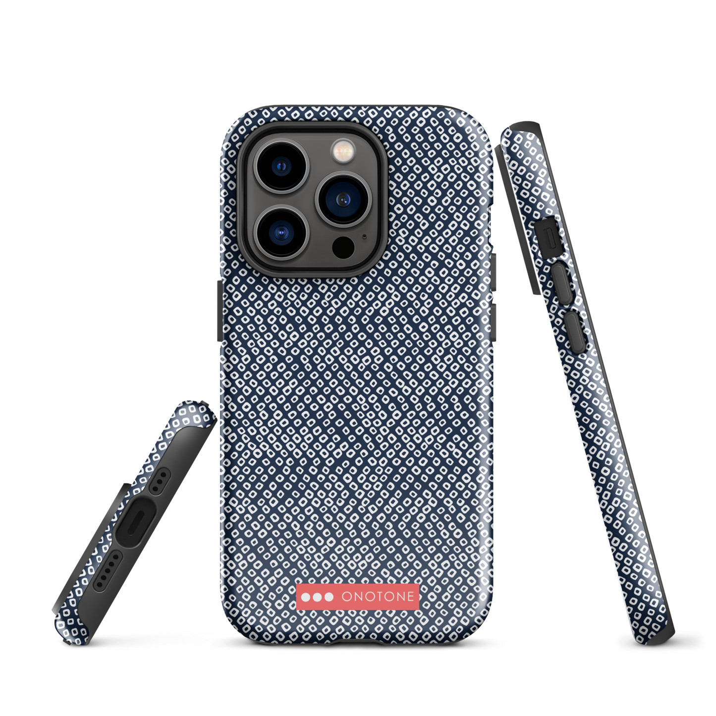 Japanese design indigo iPhone® Case with dotted patterns