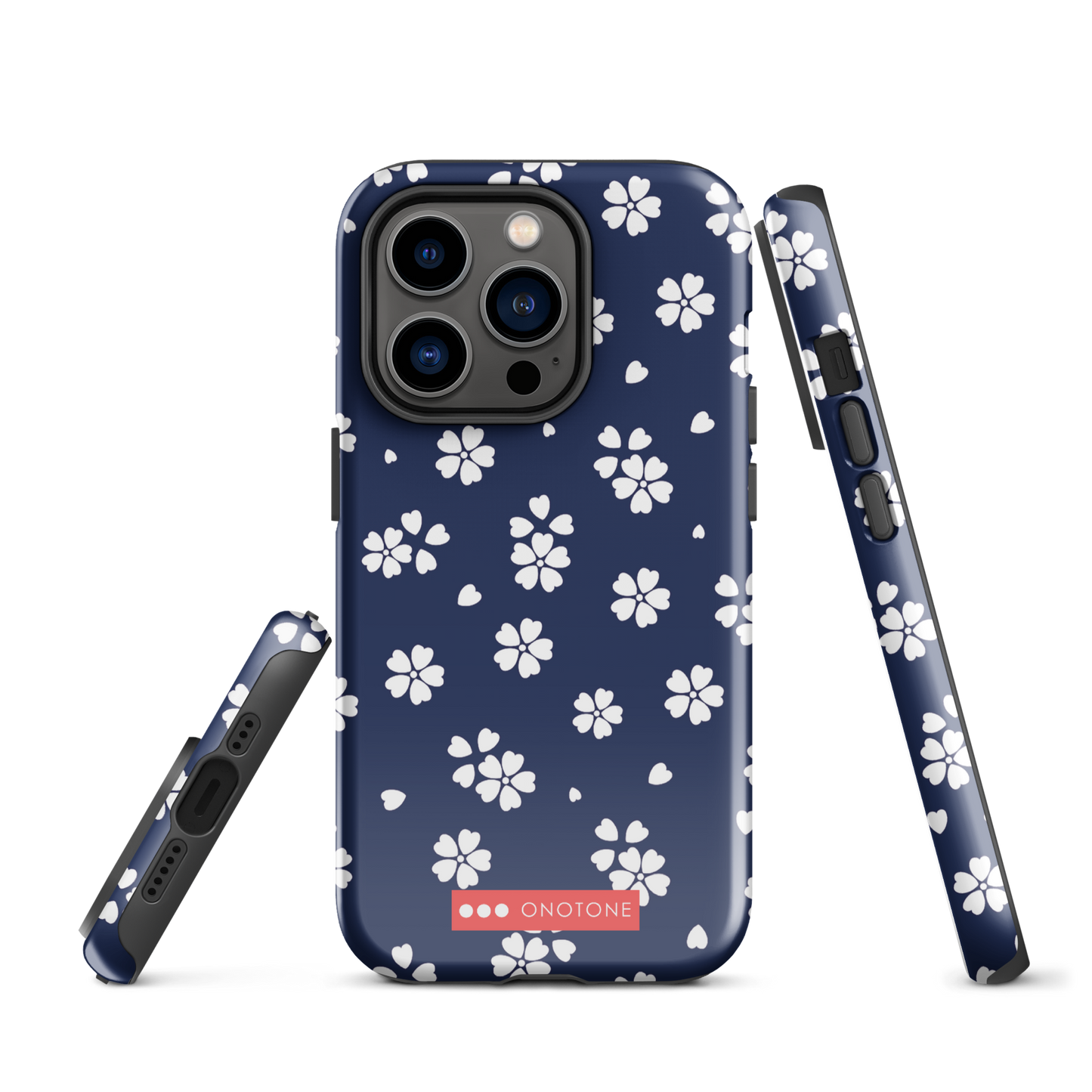 Japanese design indigo iPhone® Case with blue sakura patterns