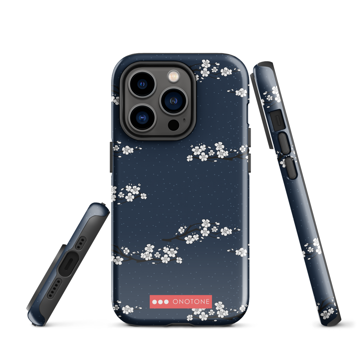 Japanese design indigo iPhone® Case with cherry blossoms