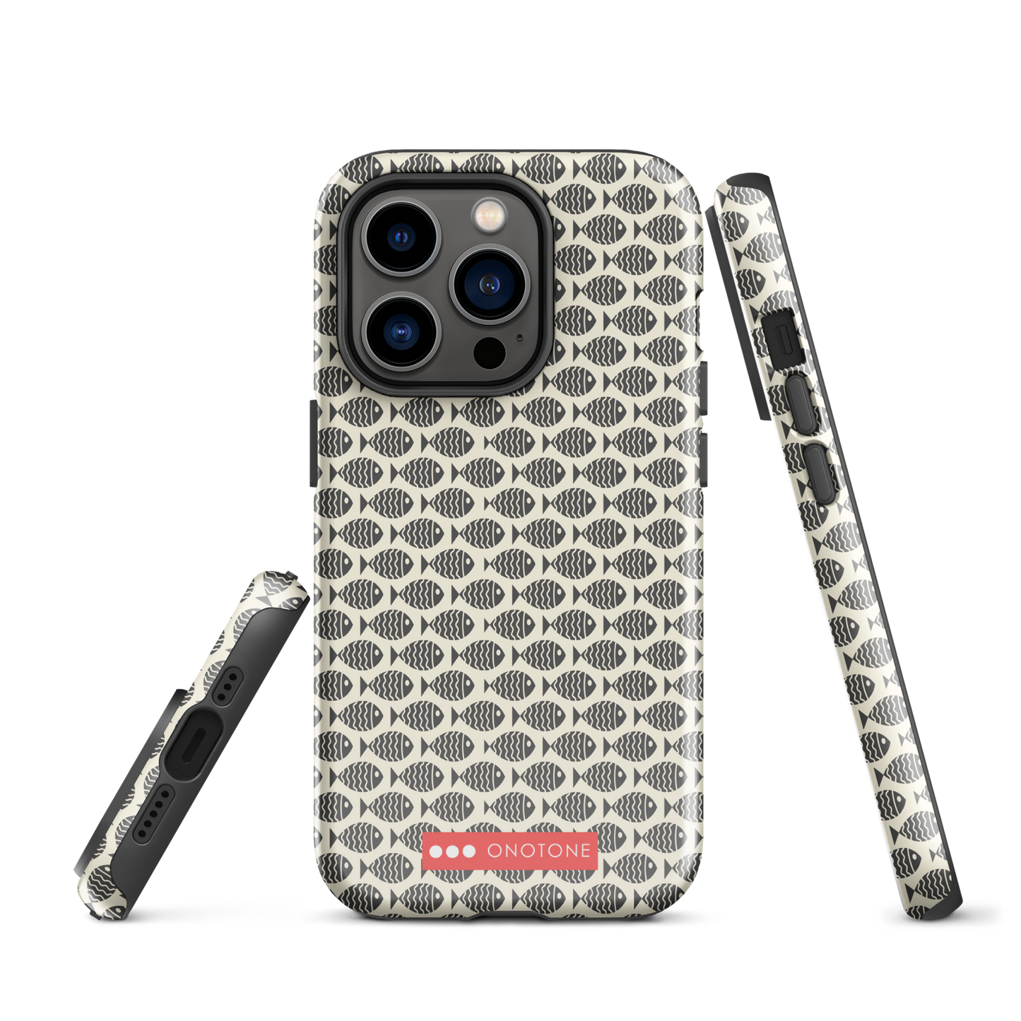 Japanese design indigo iPhone® Case with fish patterns