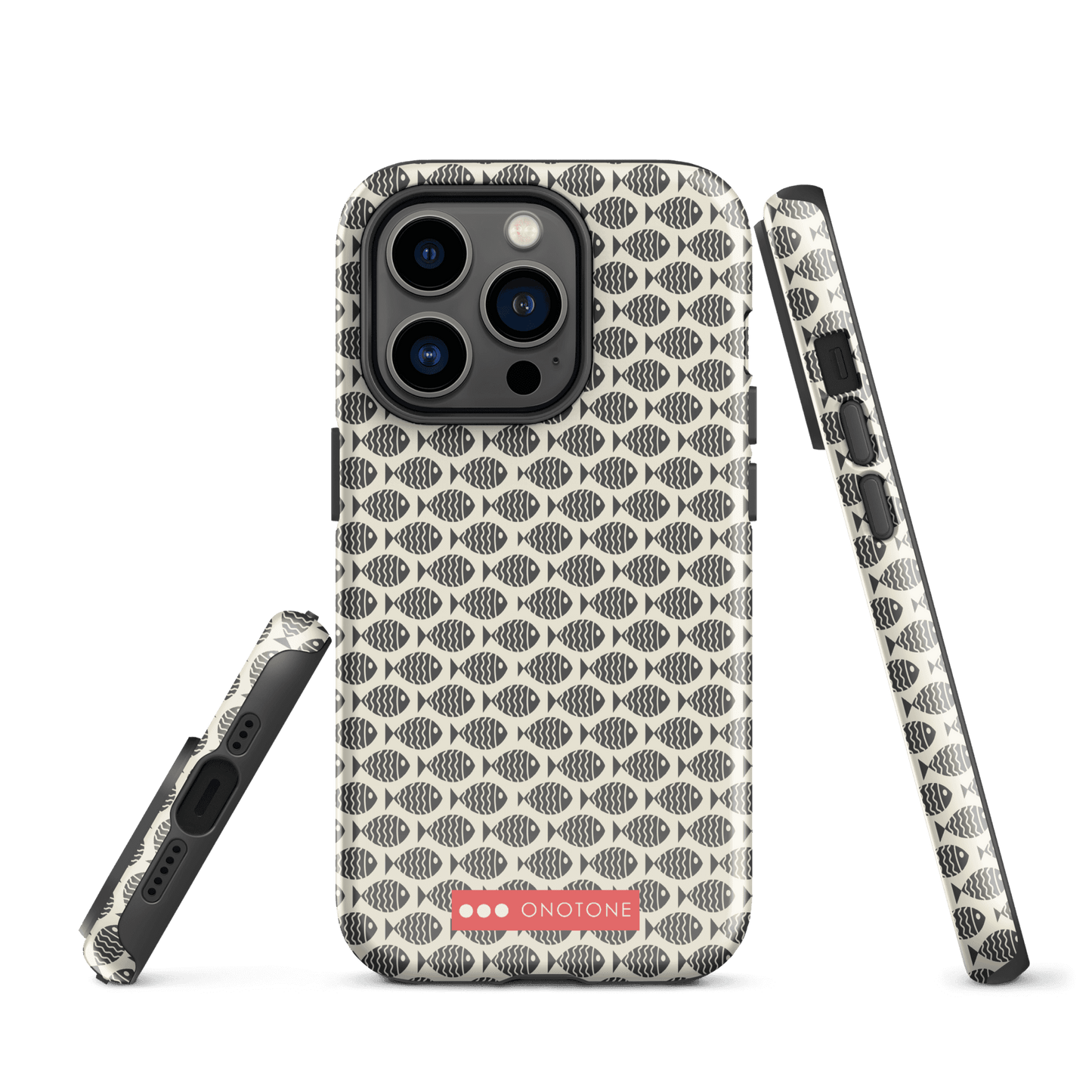 Japanese design indigo iPhone® Case with fish patterns (IND-022)