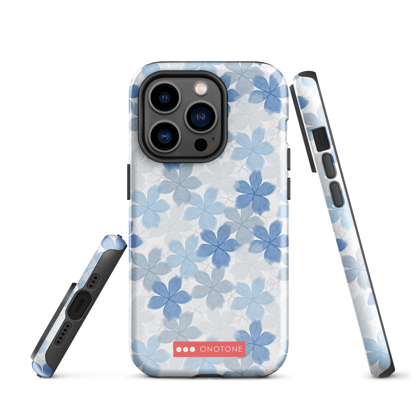 Japanese design indigo iPhone® Case with floral patterns