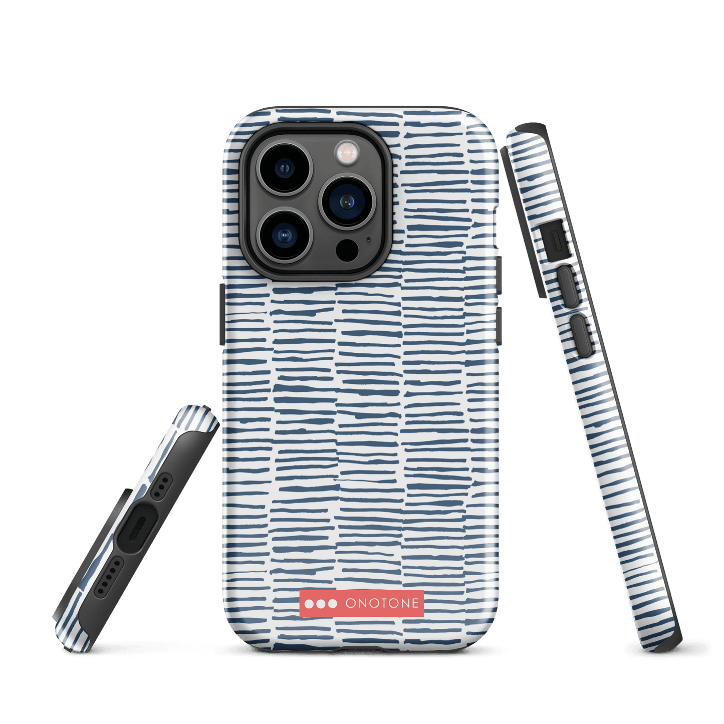 Japanese design indigo iPhone® Case with blue lines (IND-029)