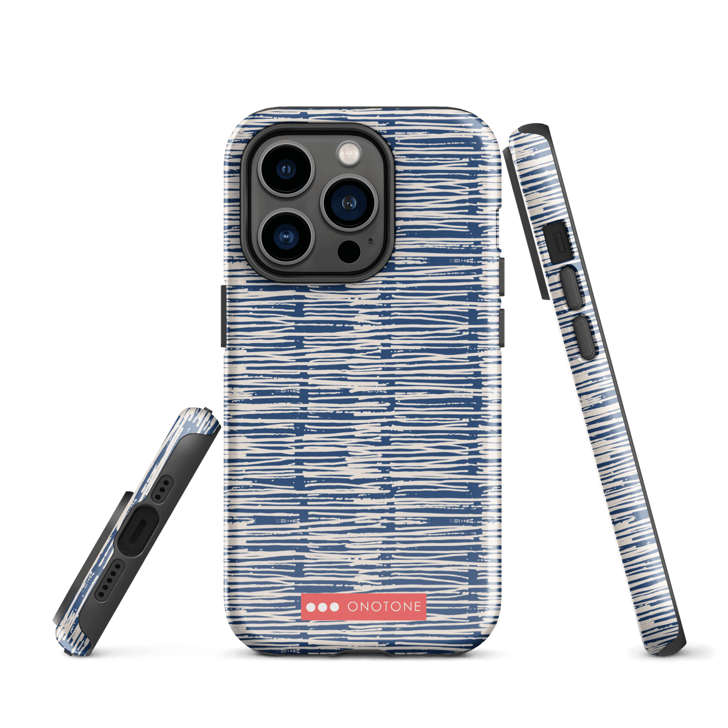 Japanese design indigo iPhone® Case with blue patterns (IND-032)