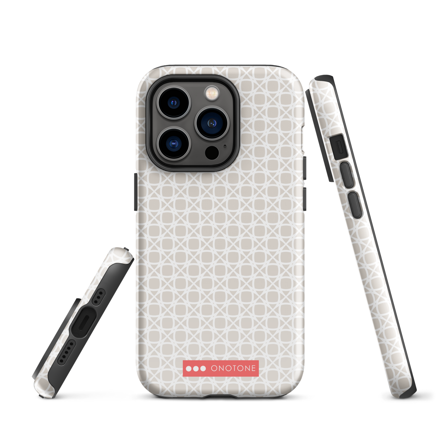 Japanese design indigo iPhone® Case with gray patterns