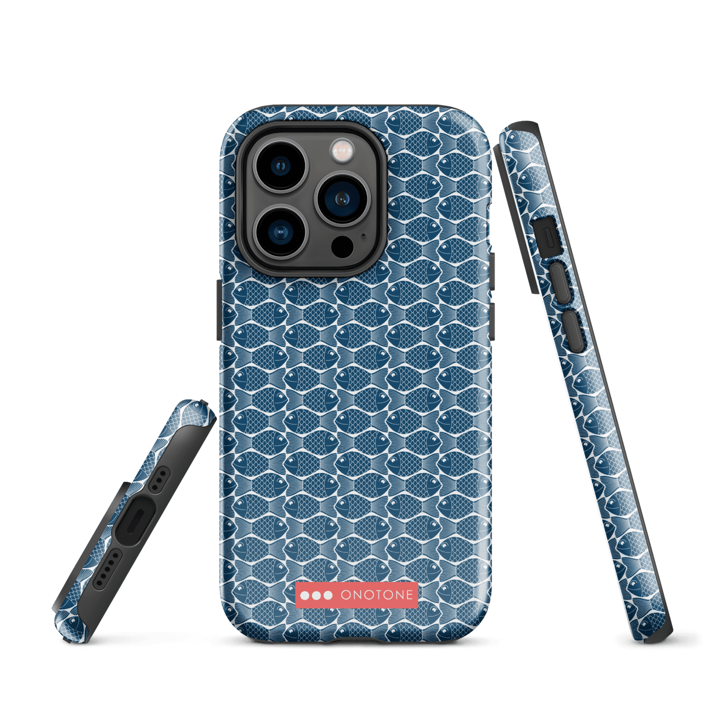 Japanese iPhone® Case with traditional Indigo fish patterns (IND-048)