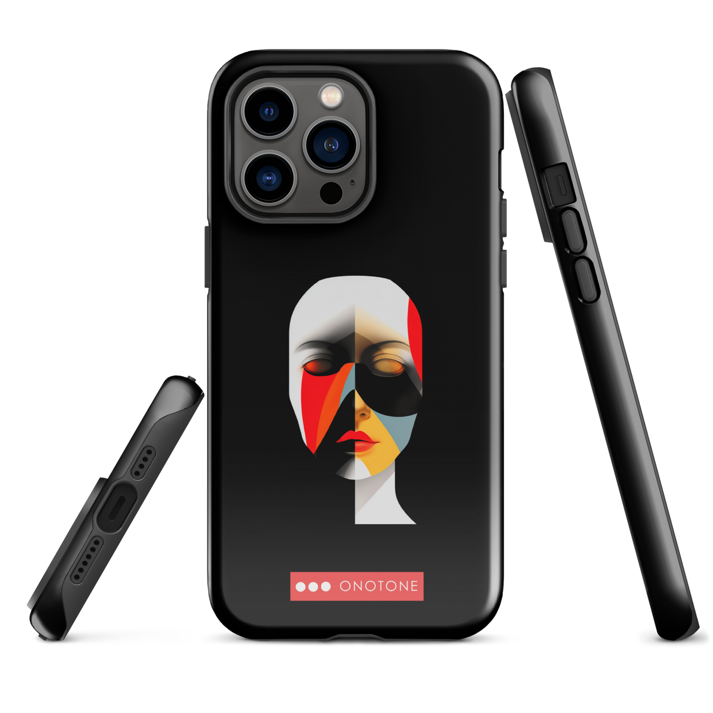 Dual Layer black modern iPhone® Case