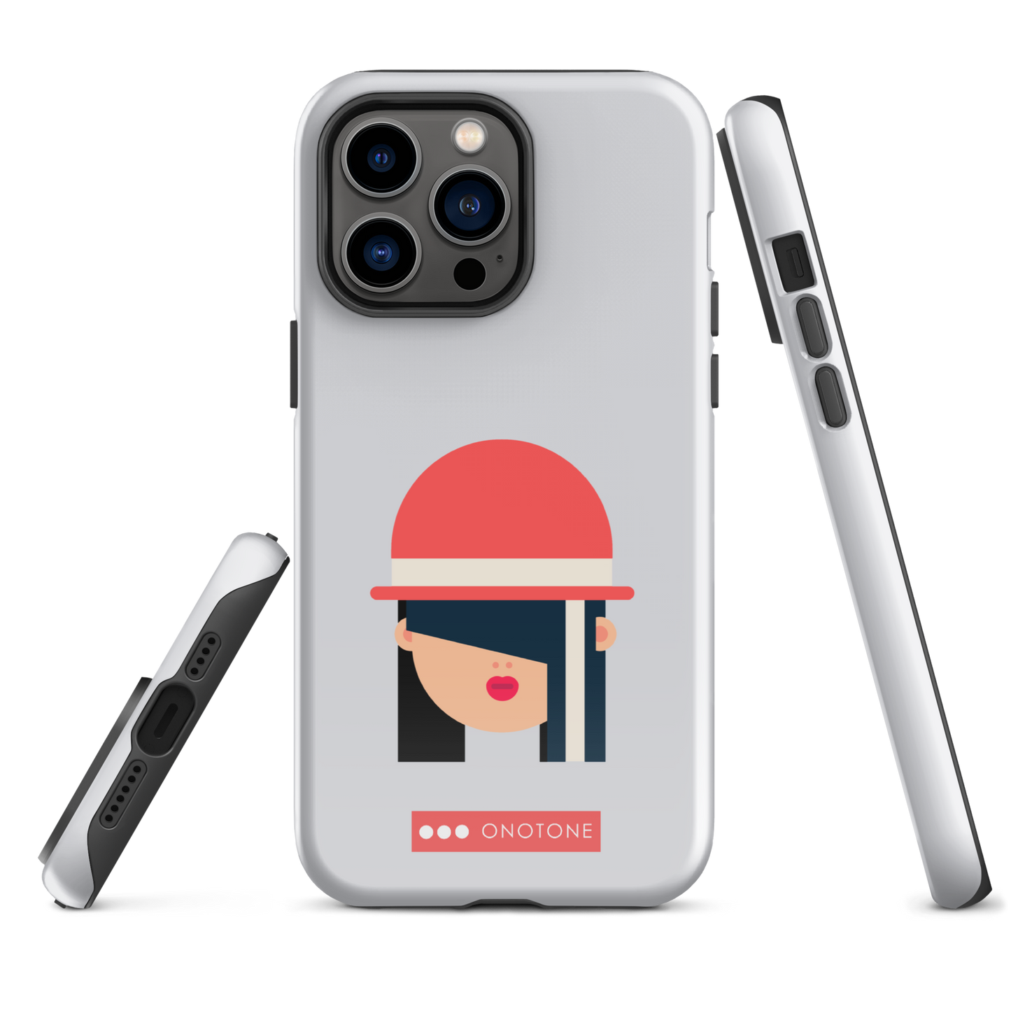 Dual Layer white modern iPhone® Case