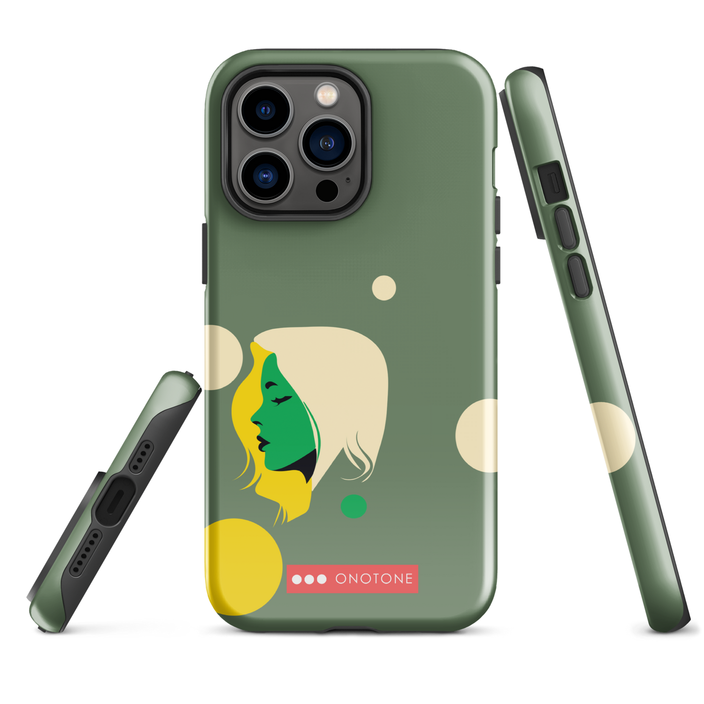 Dual Layer green modern iPhone® Case