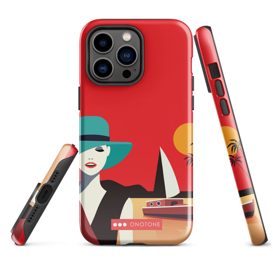 Dual Layer red modern iPhone® Case