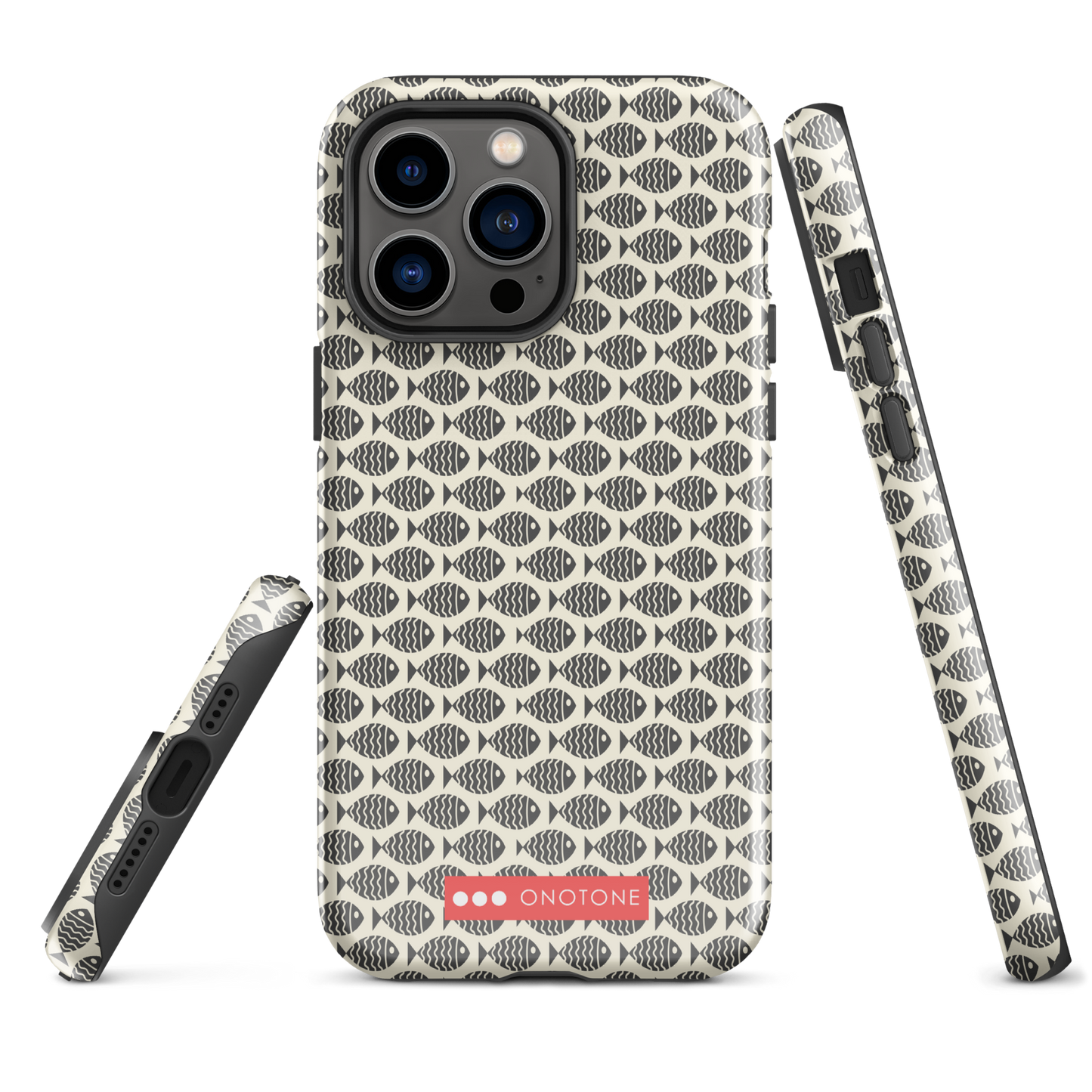 Japanese design indigo iPhone® Case with fish patterns