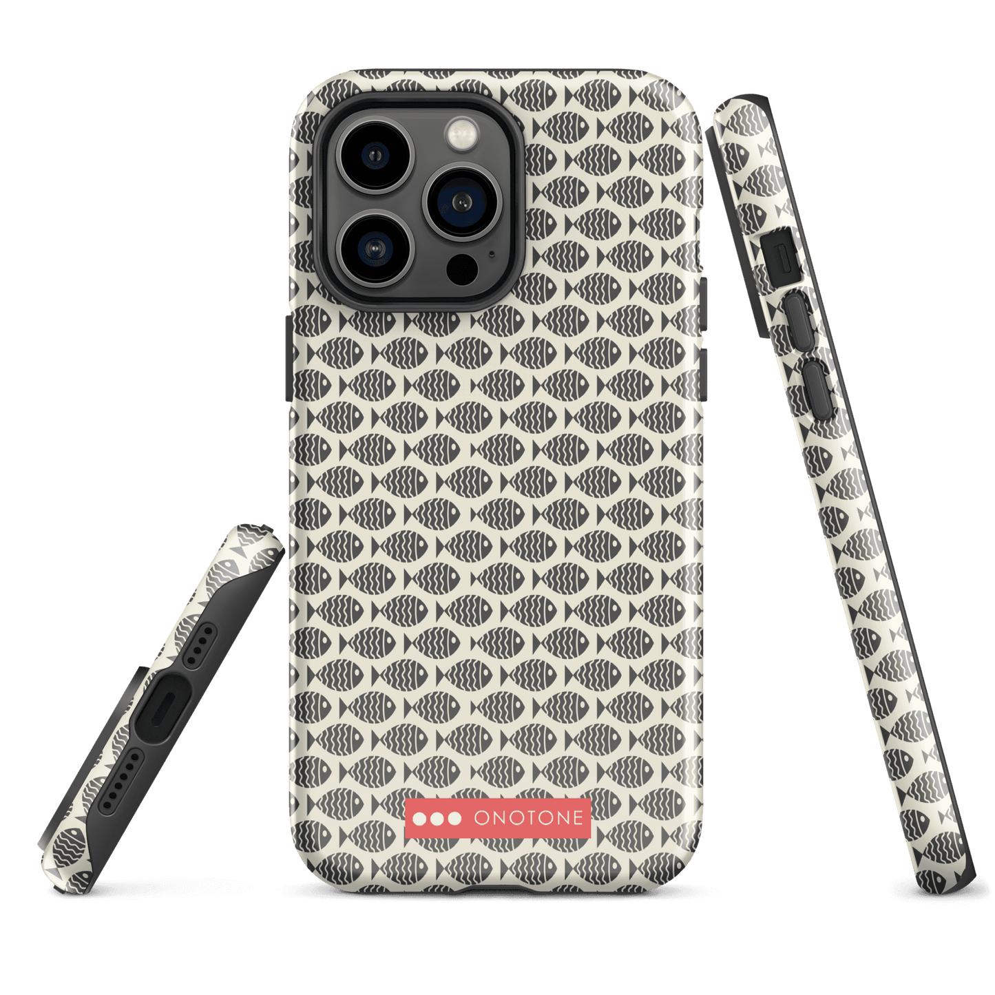 Japanese design indigo iPhone® Case with fish patterns (IND-022)