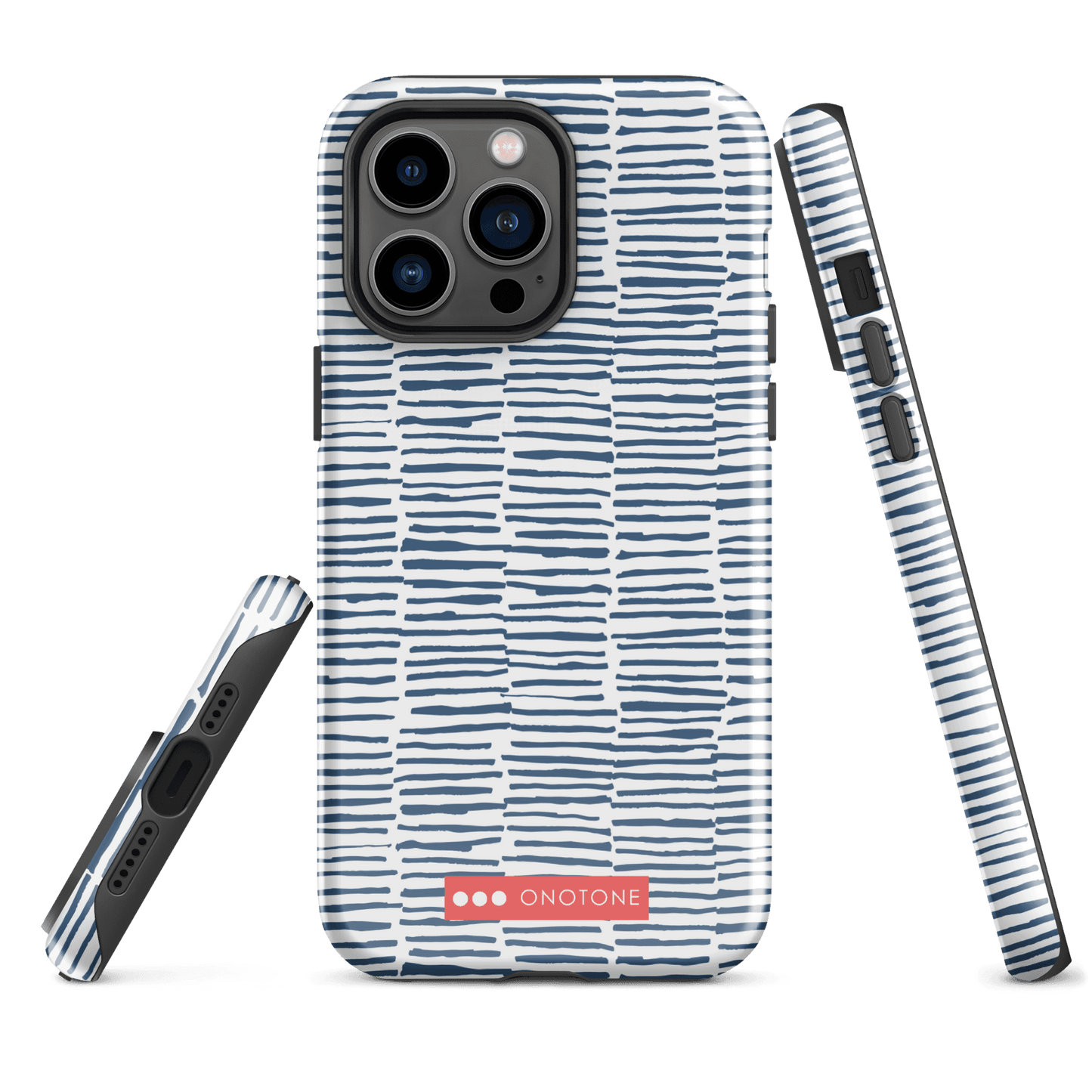 Japanese design indigo iPhone® Case with blue lines (IND-029)