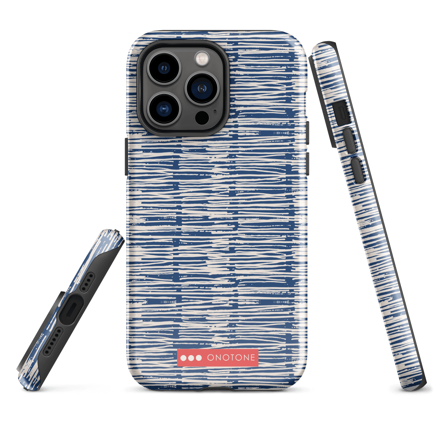 Japanese design indigo iPhone® Case with blue patterns (IND-032)