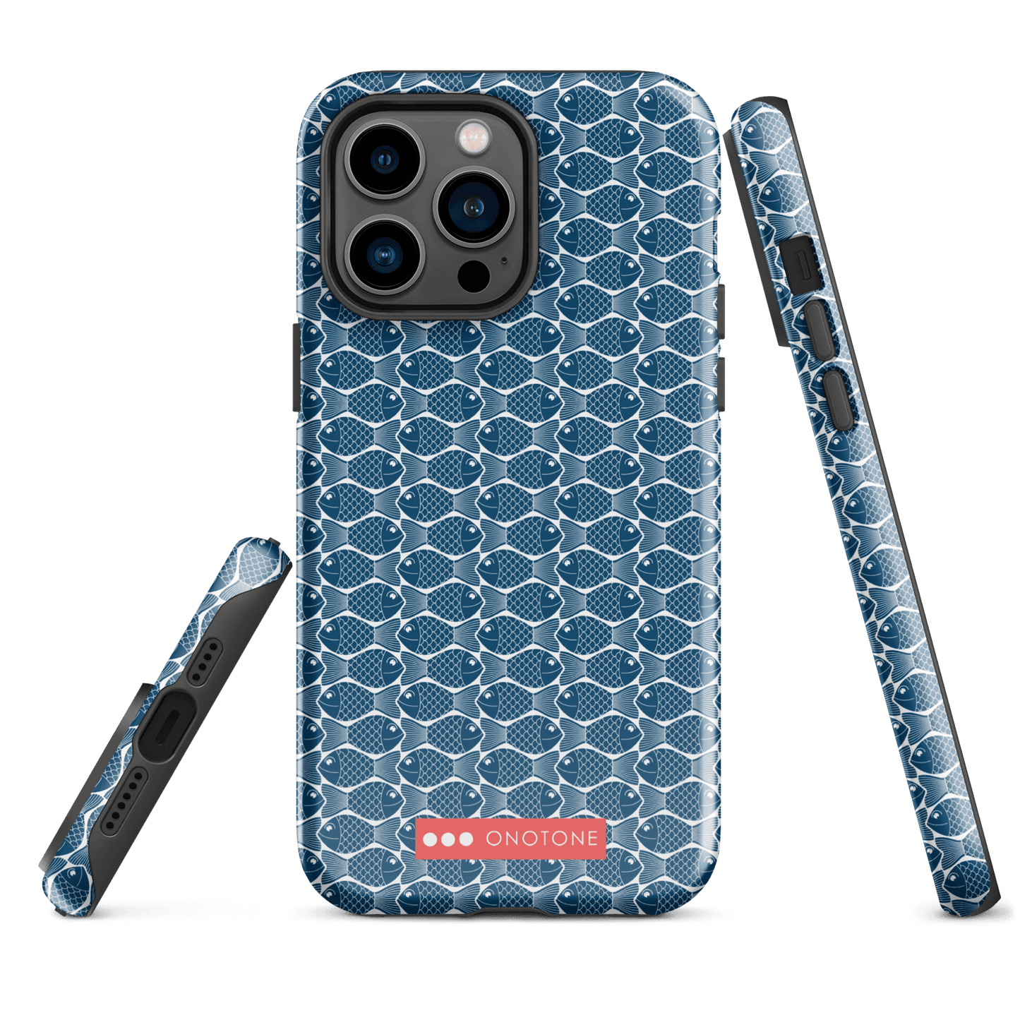 Japanese iPhone® Case with traditional Indigo fish patterns (IND-048)