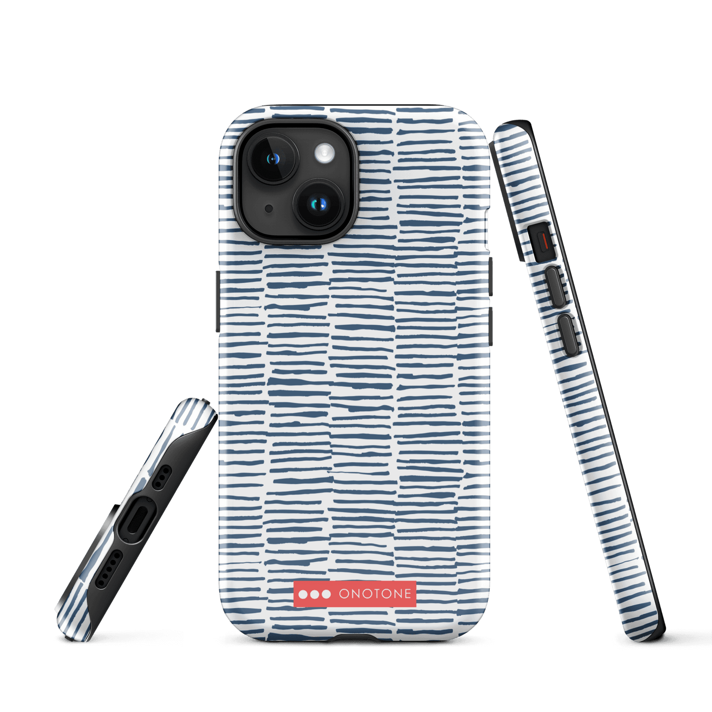 Japanese design indigo iPhone® Case with blue lines (IND-029)