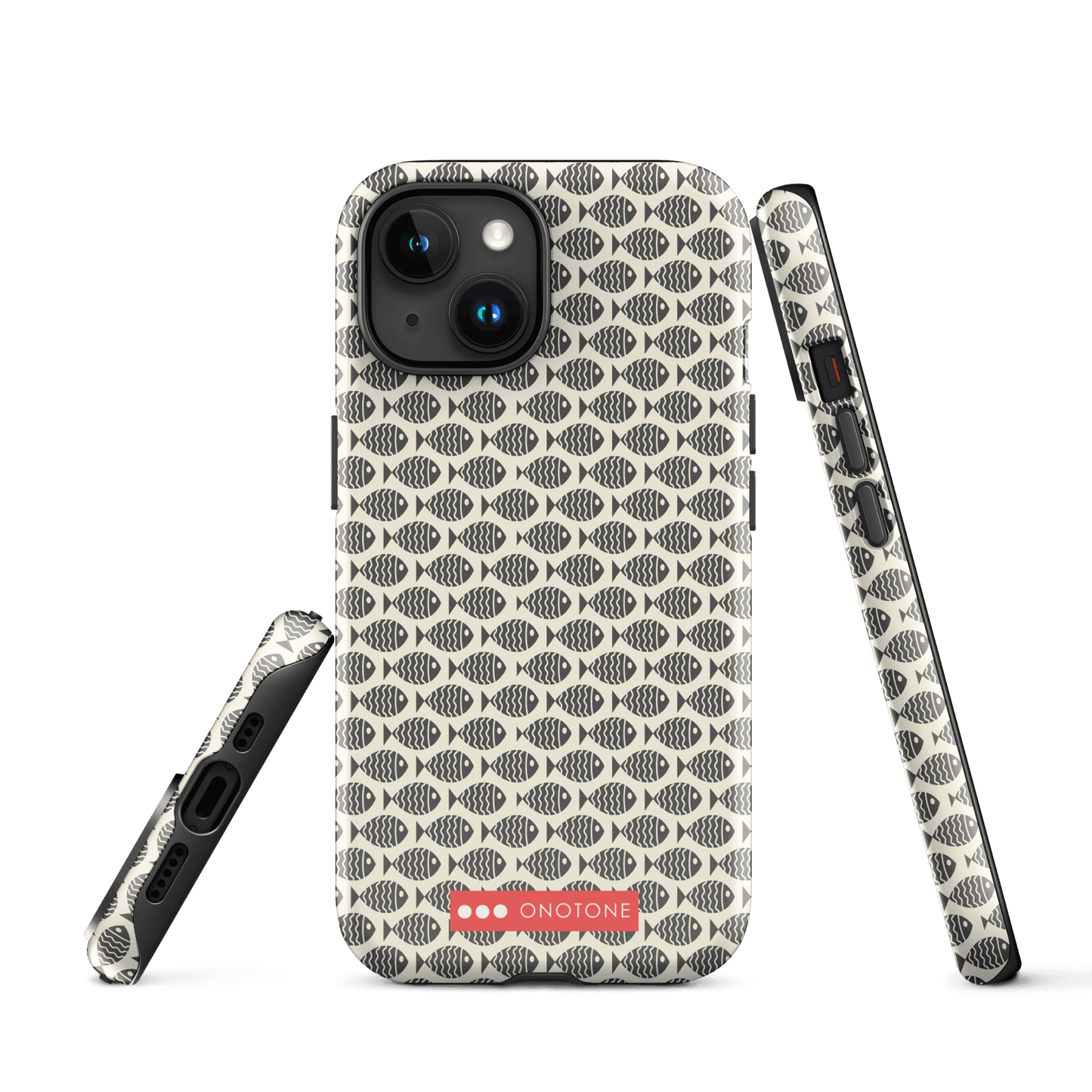Japanese design indigo iPhone® Case with fish patterns (IND-022)
