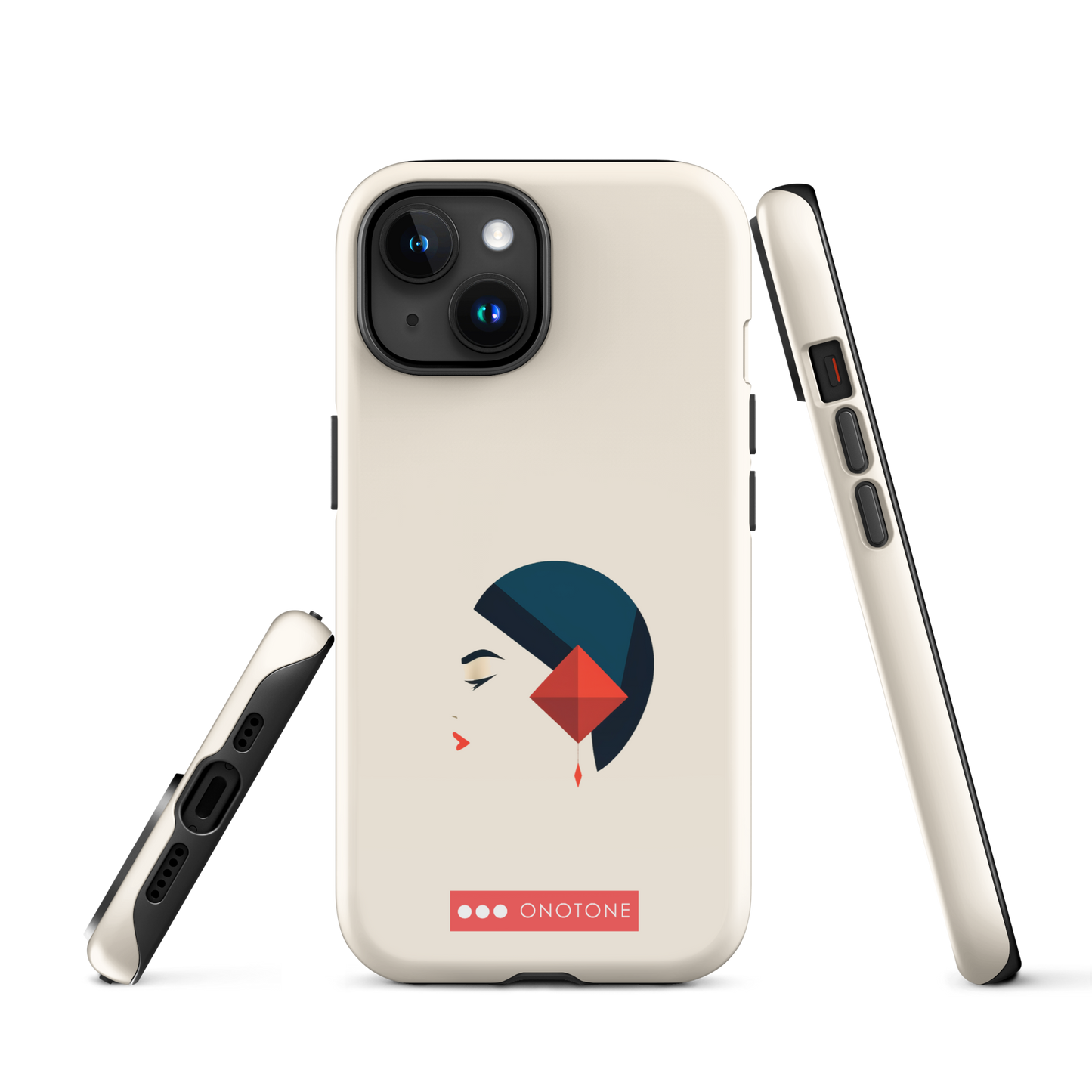 Dual Layer white modern iPhone® Case
