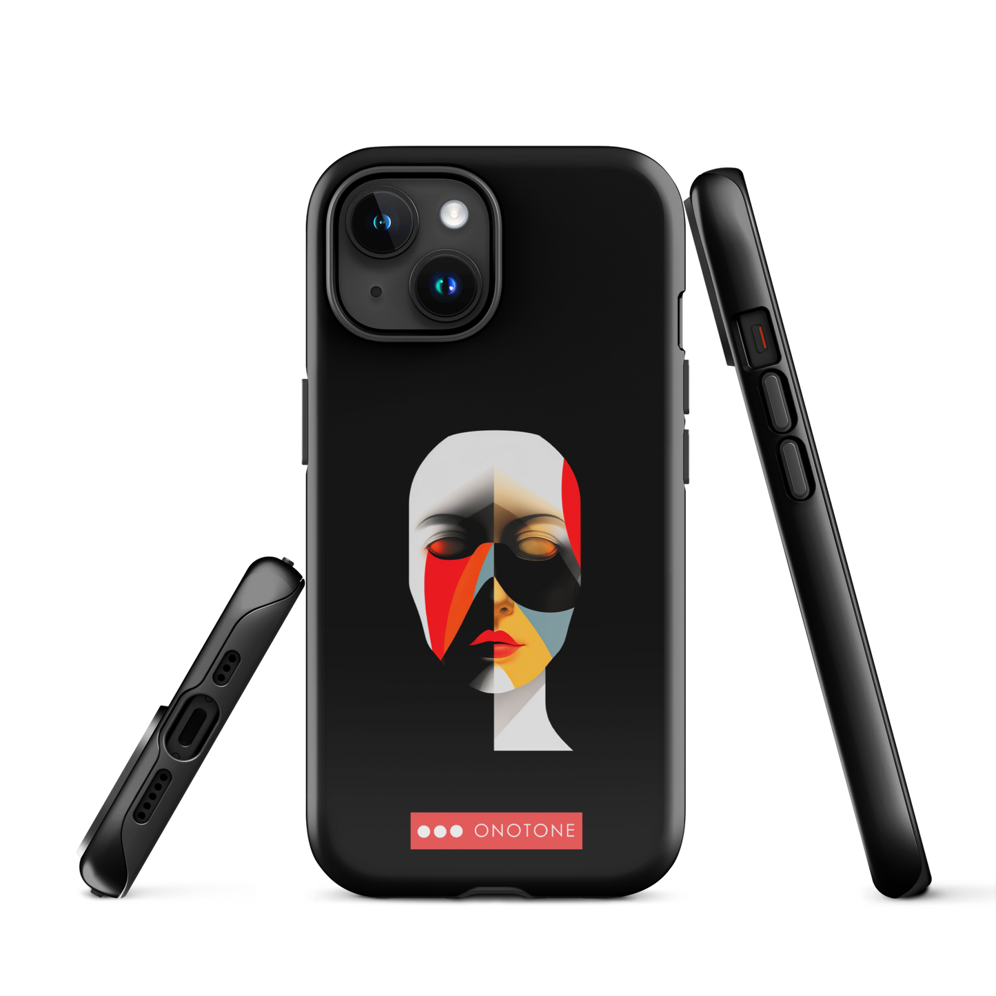 Dual Layer black modern iPhone® Case