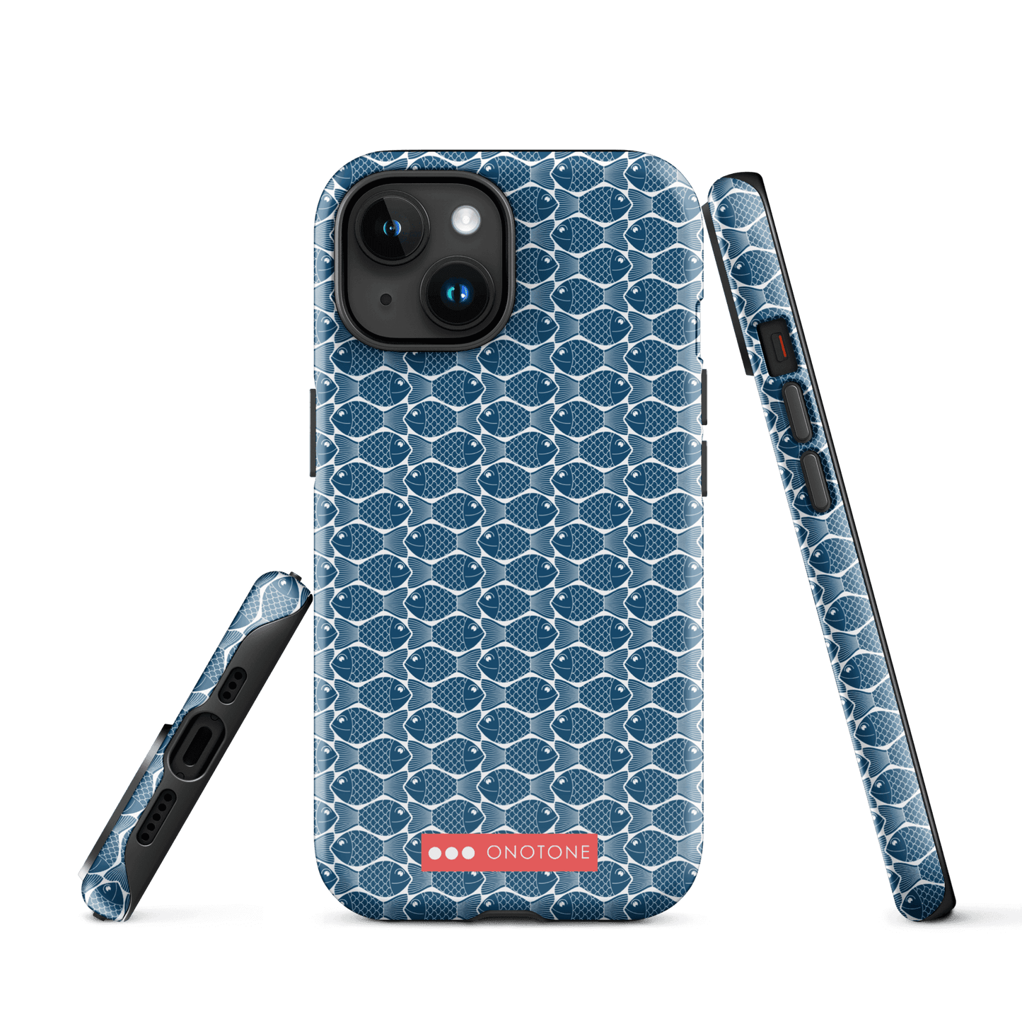 Japanese iPhone® Case with traditional Indigo fish patterns (IND-048)