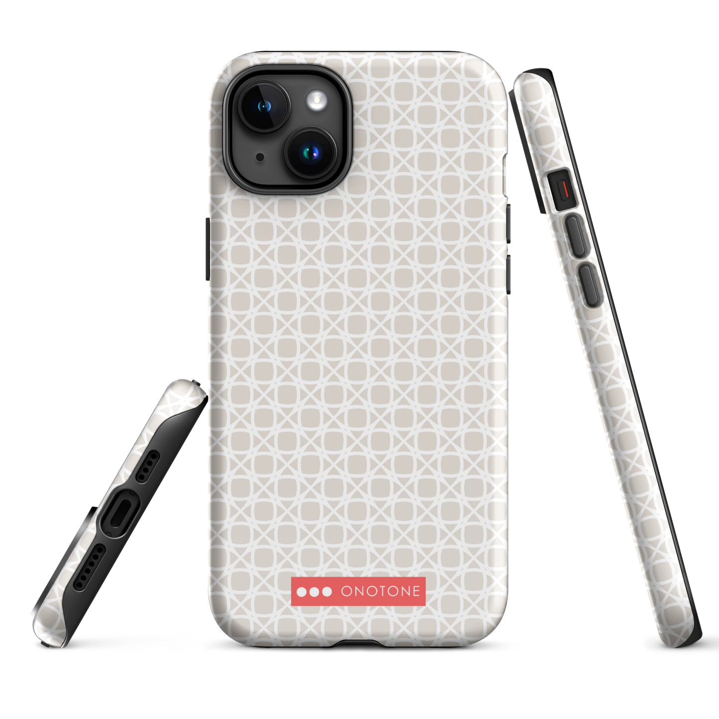 Japanese design indigo iPhone® Case with gray patterns