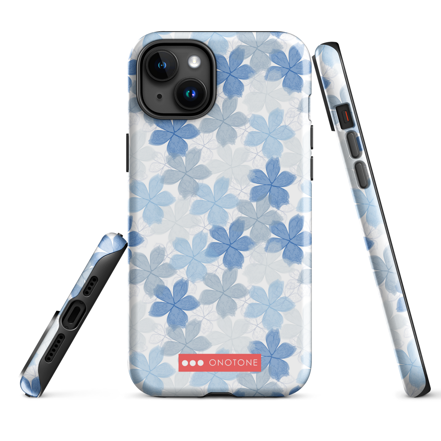 Japanese design indigo iPhone® Case with floral patterns