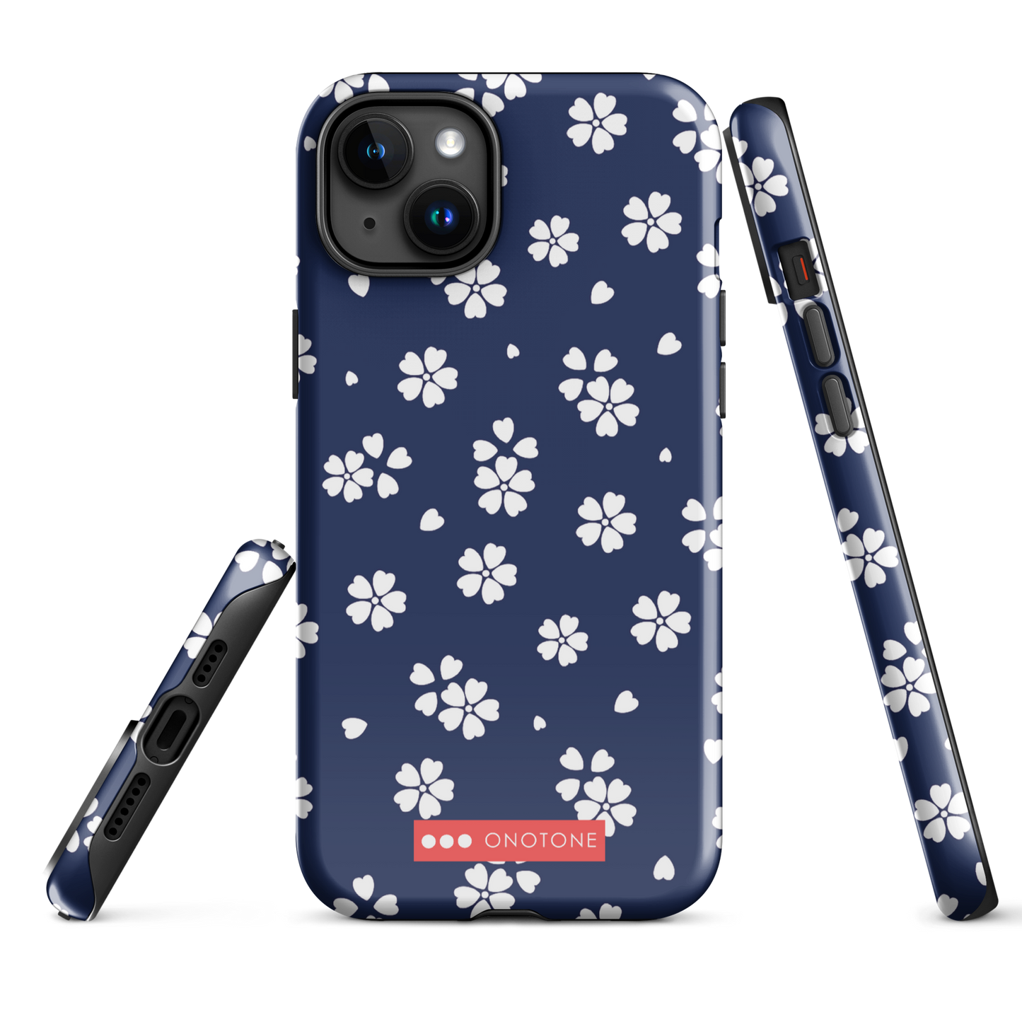 Japanese design indigo iPhone® Case with blue sakura patterns