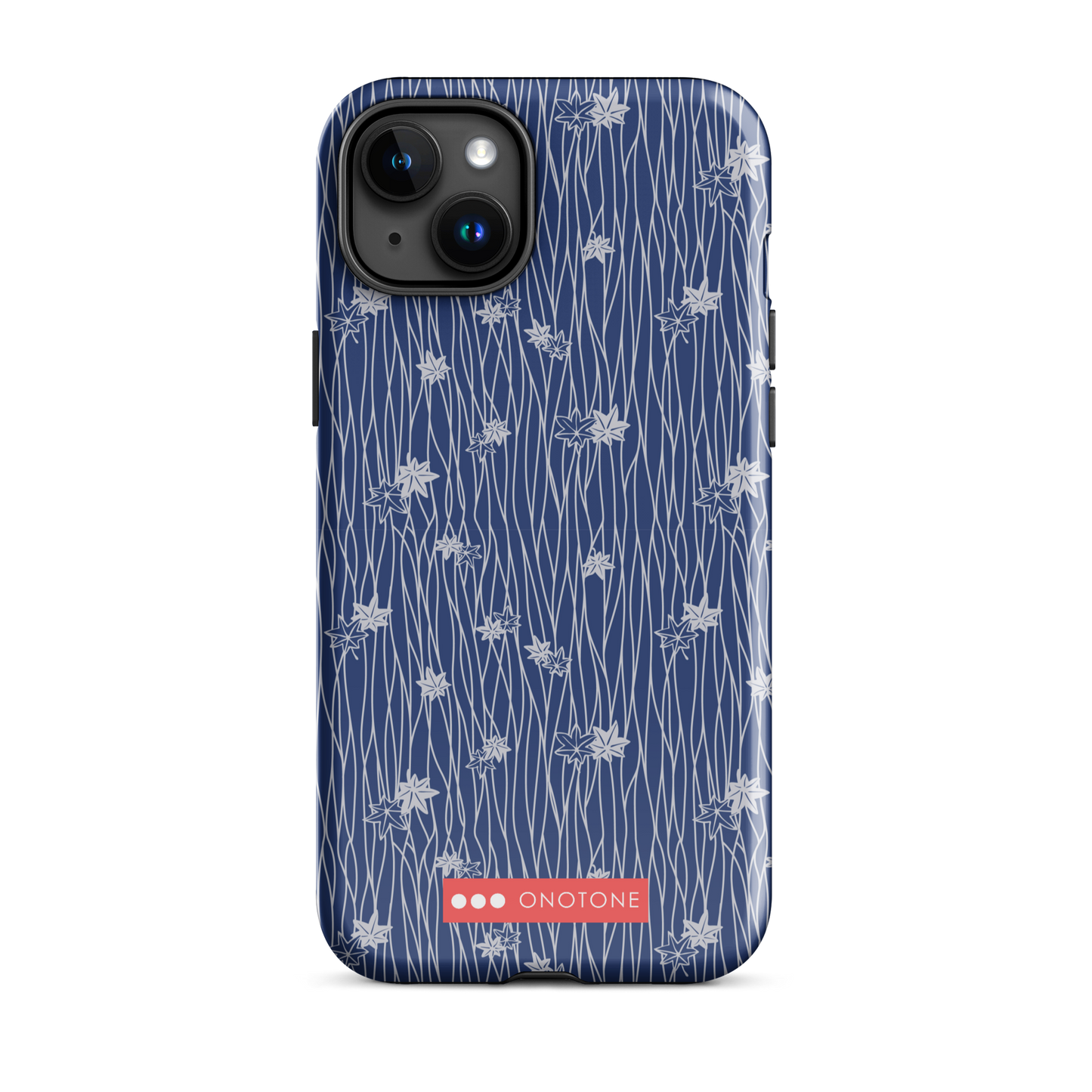 Japanese design indigo iPhone® Case with flower patterns