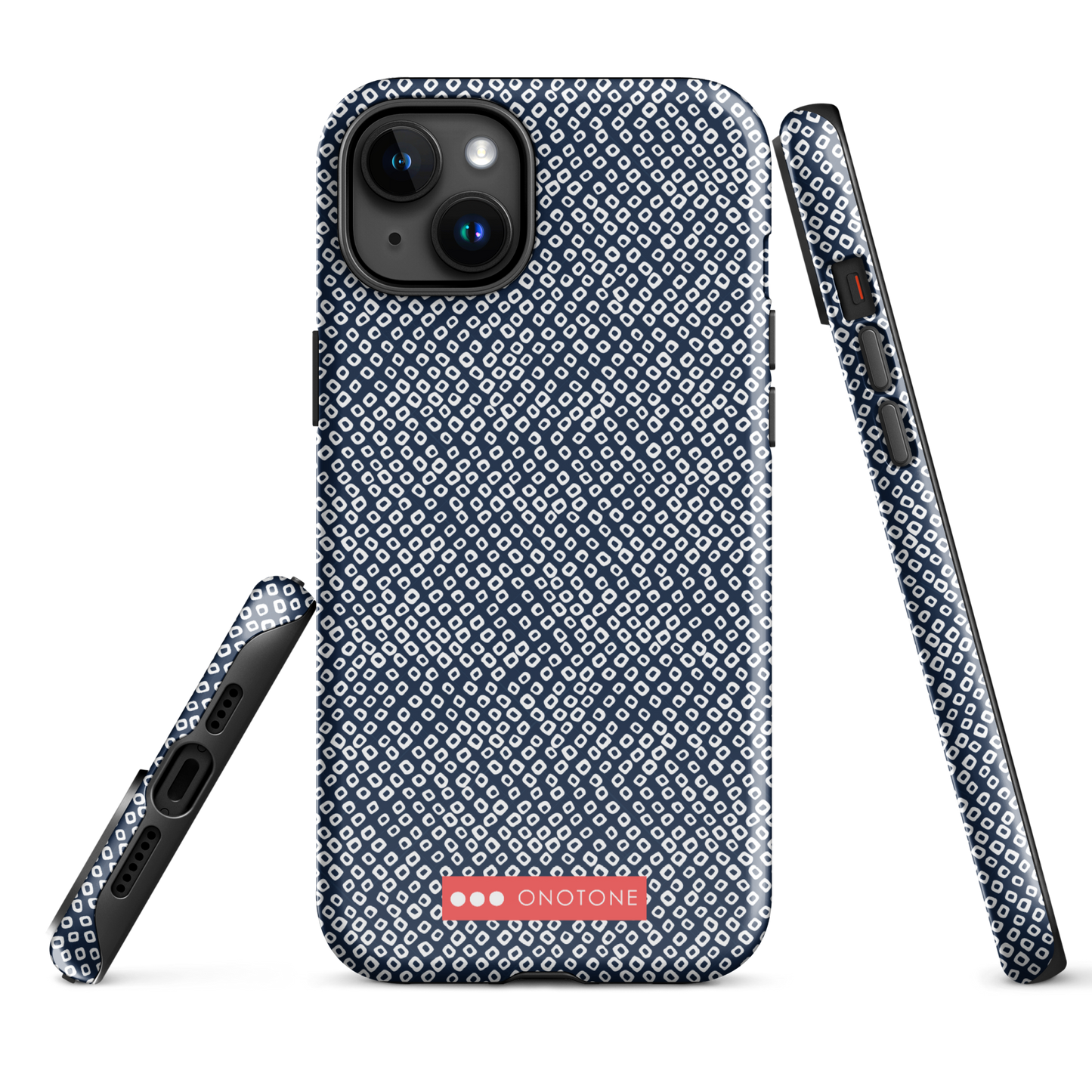Japanese design indigo iPhone® Case with dotted patterns